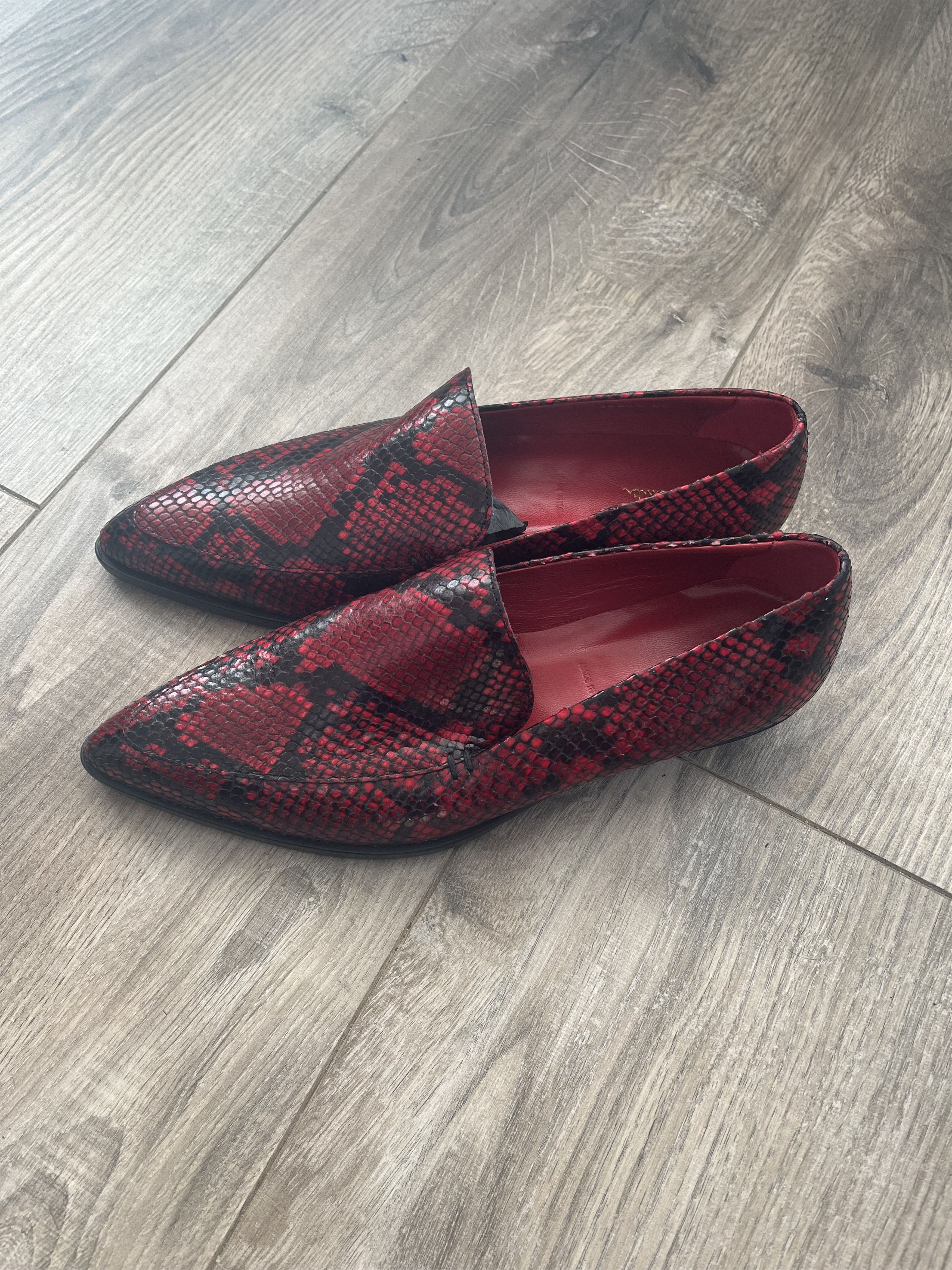 Paul Smith Red and black leather snakeskin design loafers/flats Size US 10 / IT 40 - 18 Thumbnail