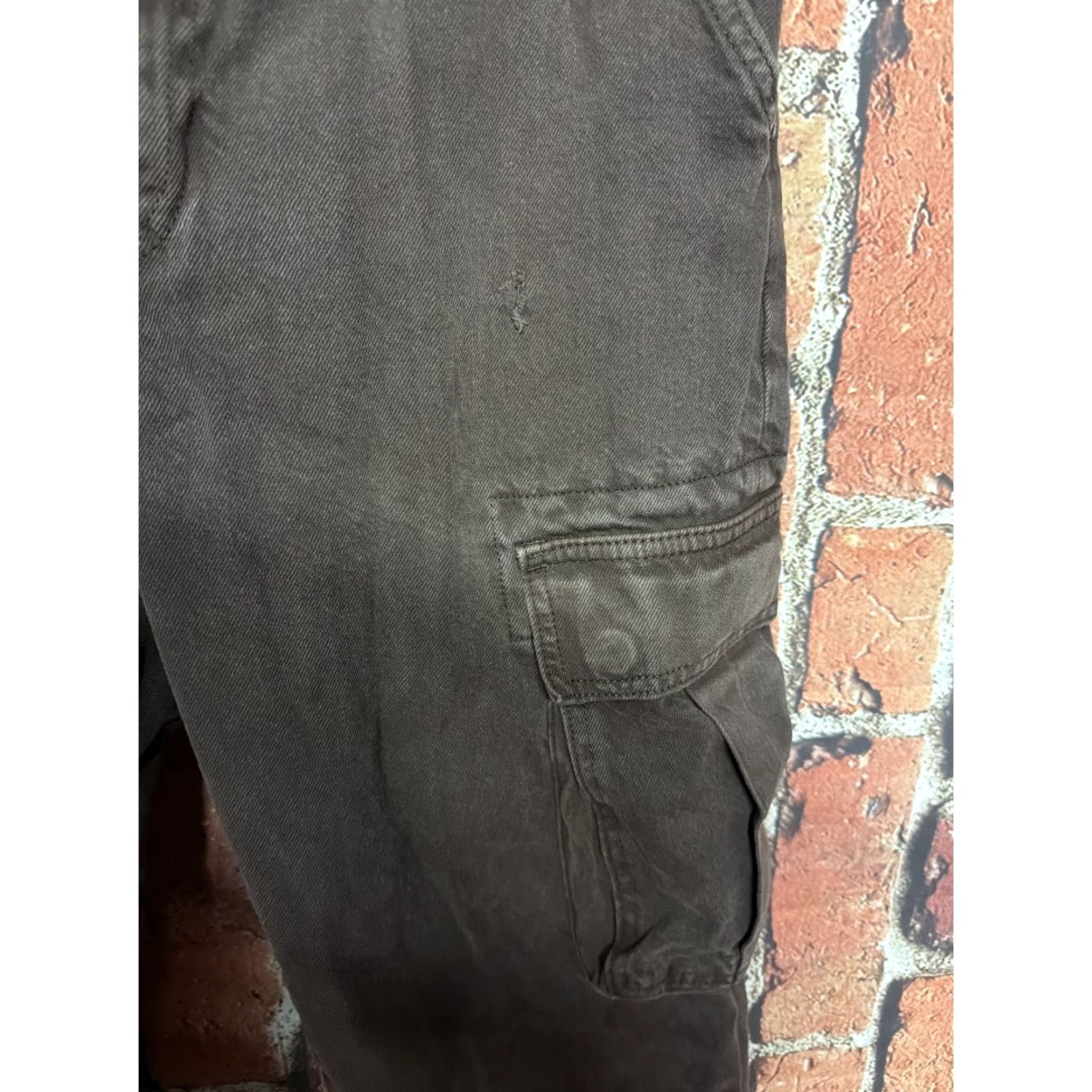 Gap Gap Cargo Pants Men Slim Taper 31x30 Brown Olive Cotton Blend Cargo Pocket Workwear Casual Slim Fit Distressed Canvas Size US 31 - 2 Thumbnail