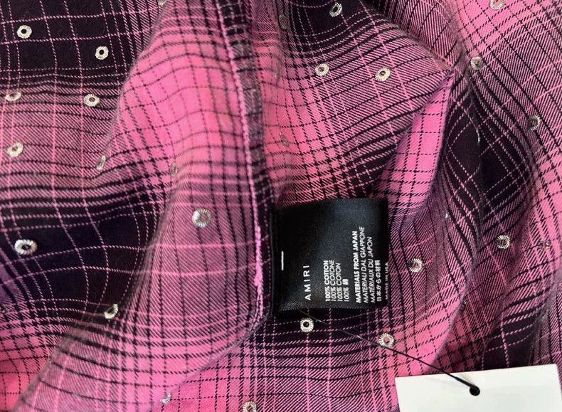 Amiri Amiri 19SS show pink rhinestone rivet shirt-2506 Size US S / EU 44-46 / 1 - 4 Thumbnail