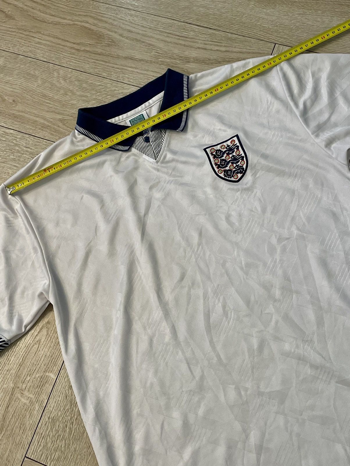 Vintage Score Draw England 1990 Away Jersey White football Shirt Size US L / EU 52-54 / 3 - 8 Thumbnail
