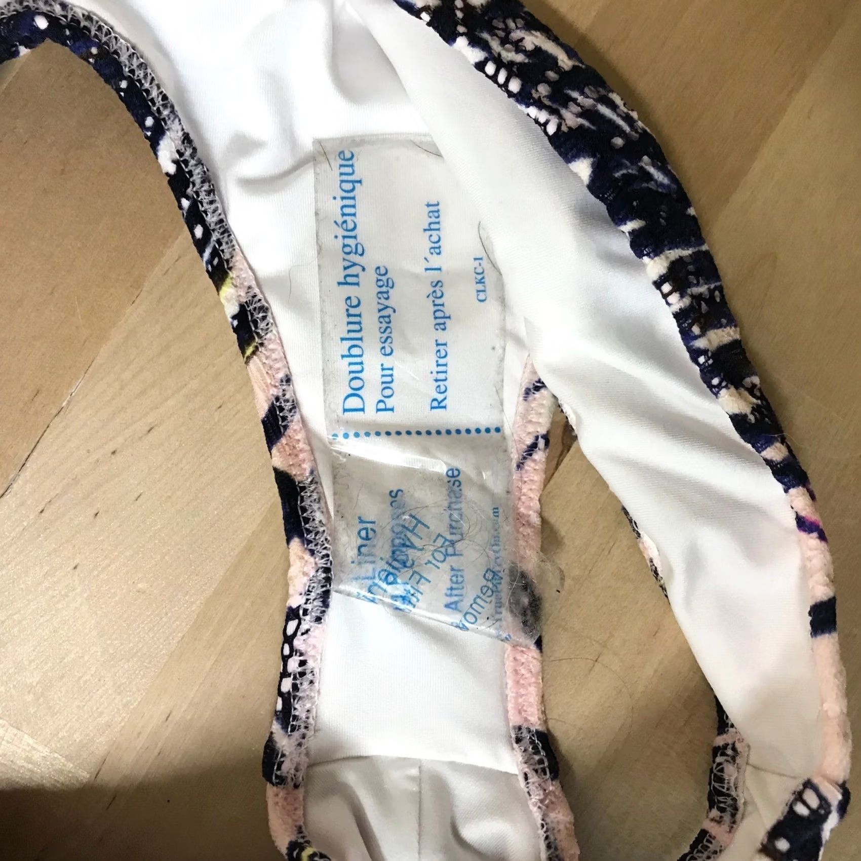 Vintage PINK Victoria's Secret Bikini Bottom S Navy Pink Tropical Lace Mini NWT Size 28" / US 6 / IT 42 - 8 Thumbnail