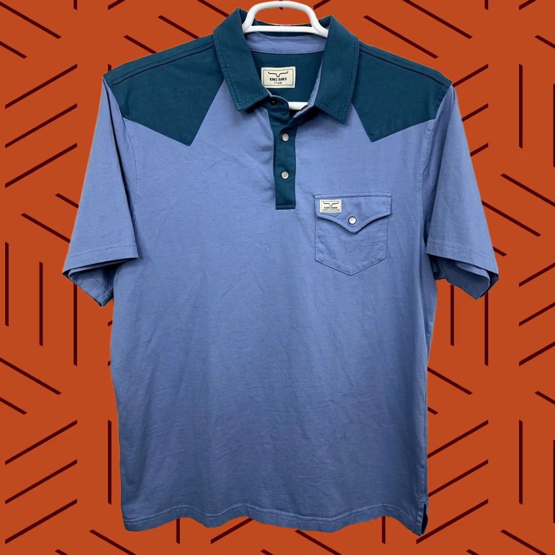 Vintage Kimes Ranch Gallup Polo Pearl Snap Western Style Light Blue / Men’s XL Shirt Size US XL / EU 56 / 4 - 1 Thumbnail