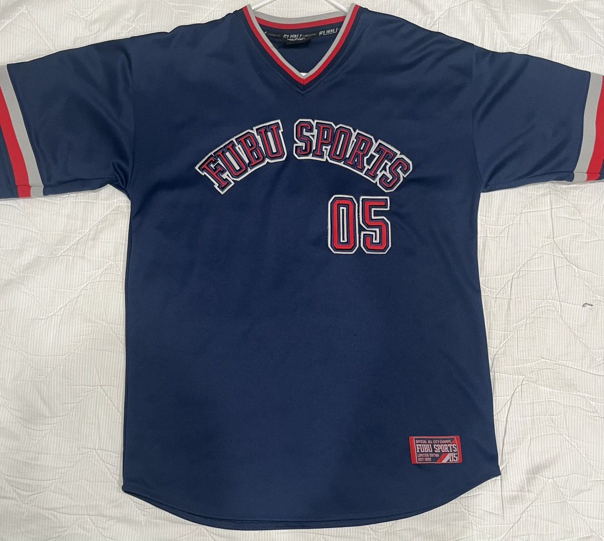 Fubu FUBU Vintage Navy Blue Jersey Size US L / EU 52-54 / 3 - 1 Thumbnail
