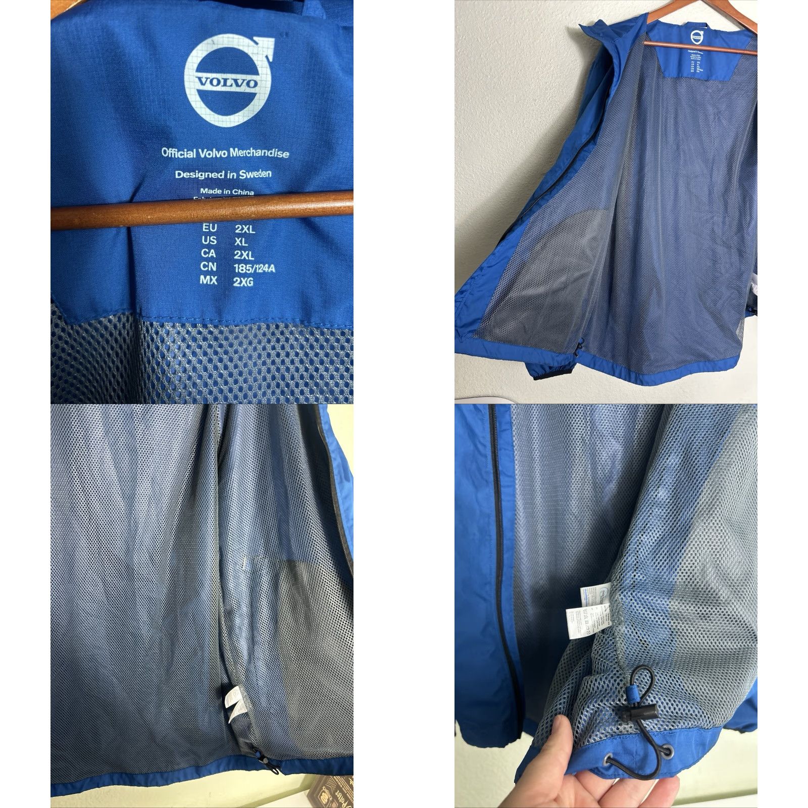 Vintage Volvo Windbreaker Jacket Mens 2XL Blue Full Zip Polyester Size US XXL / EU 58 / 5 - 8 Thumbnail