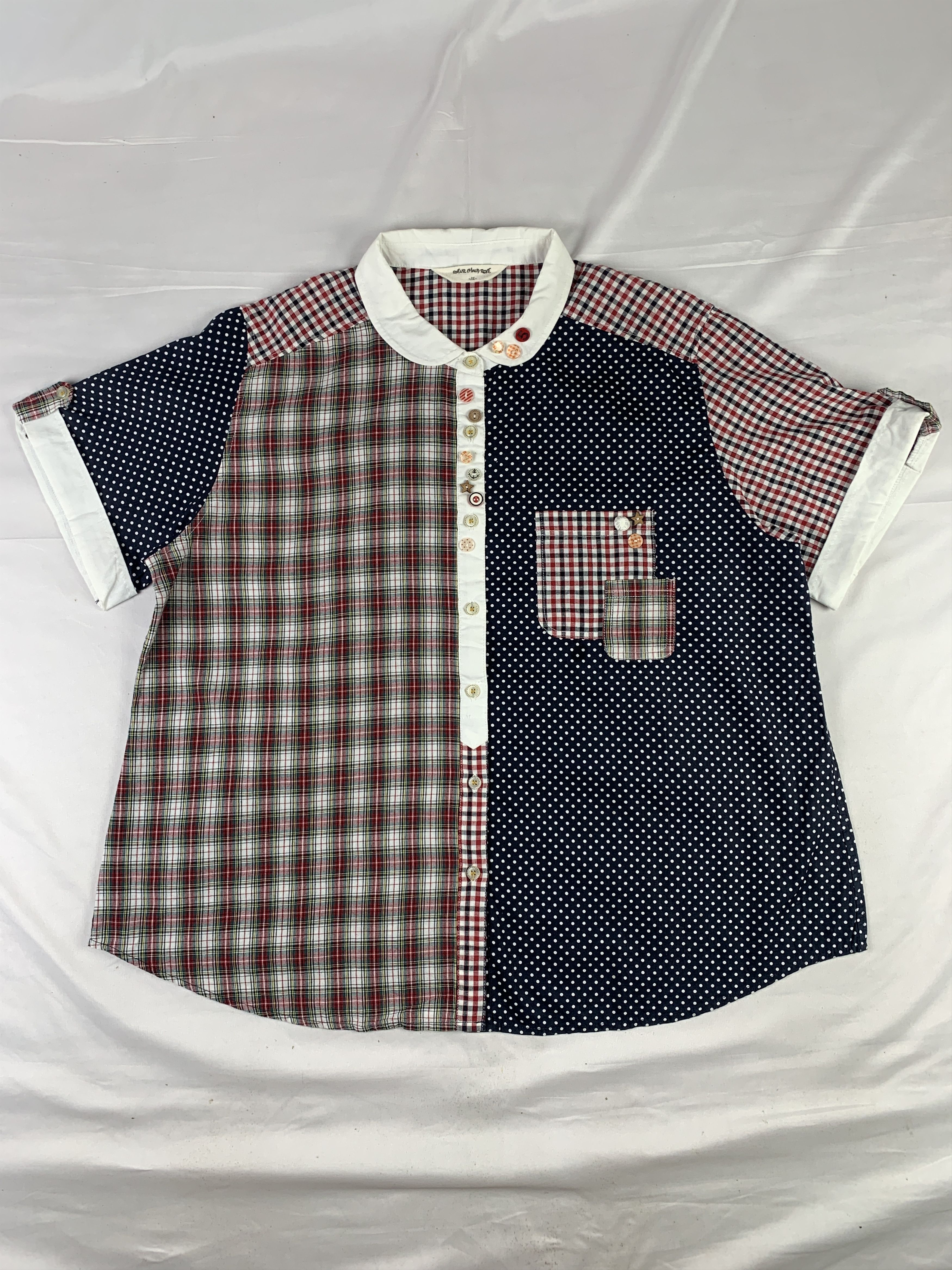 Japanese Brand Coeur Hand Rose Cute Buttons Shirt (XL) Size XL / US 12-14 / IT 48-50 - 1 Thumbnail