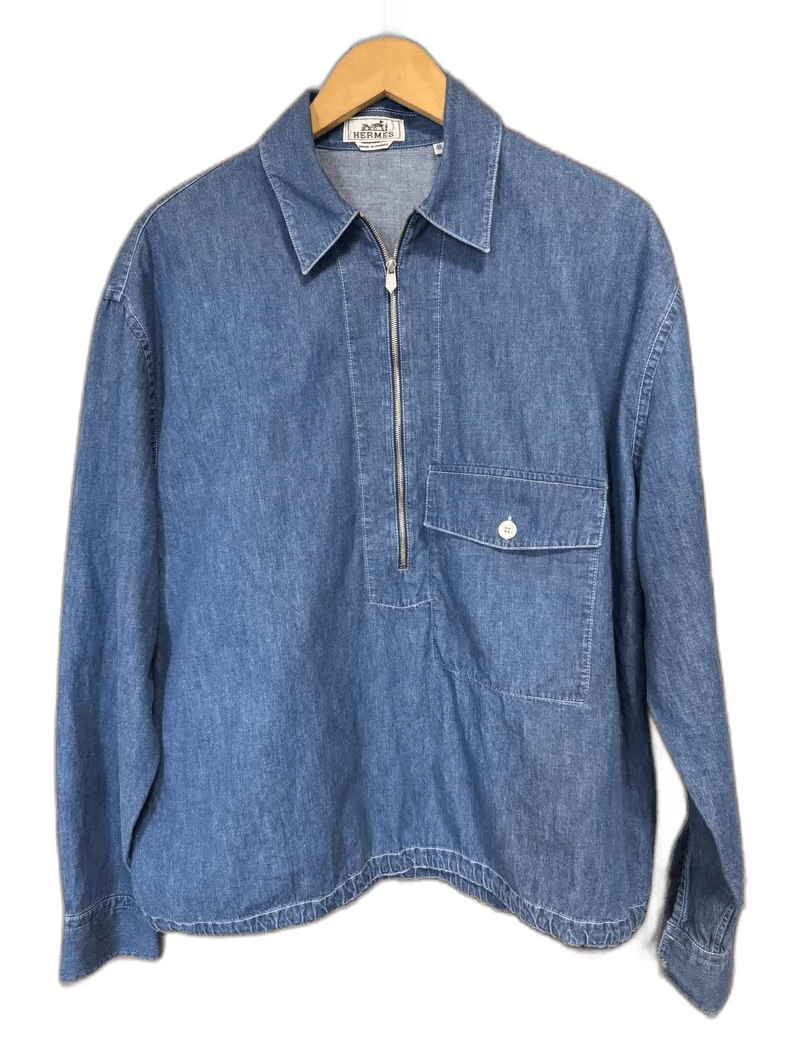Hermes Hermes Jacket Shirt in Blue Denim Size US L / EU 52-54 / 3 - 1 Thumbnail