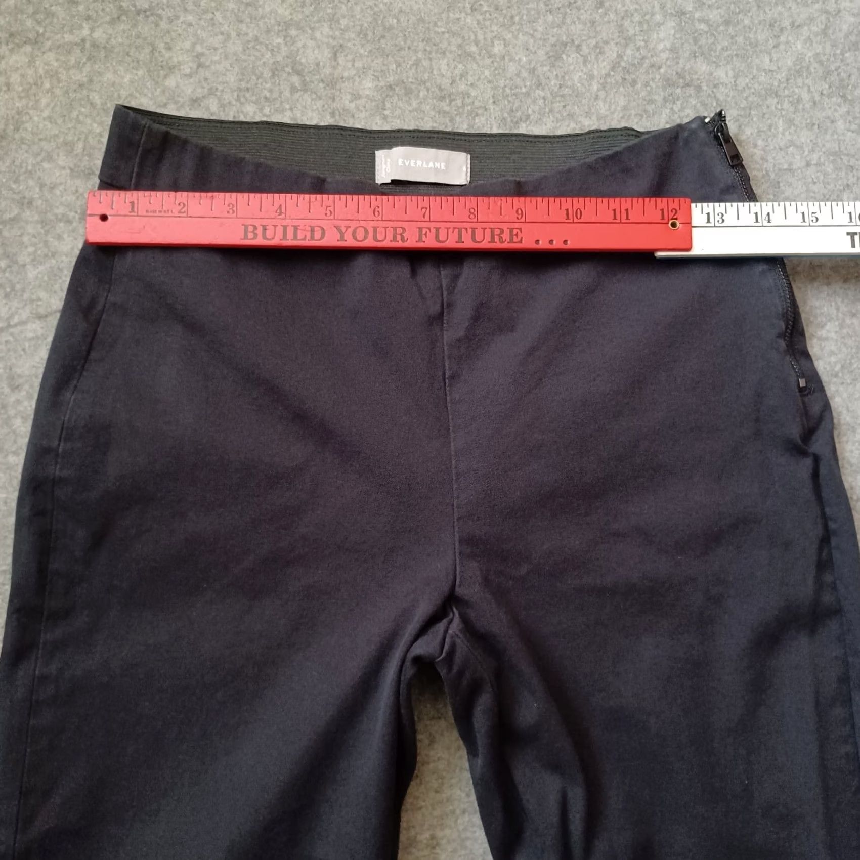 Everlane Everlane Pants Womens 6 Black Tapered Side Zip Career Work Stretchy Cotton Blend Slim Ankle Modern Womens Size 28" / US 6 / IT 42 - 7 Thumbnail