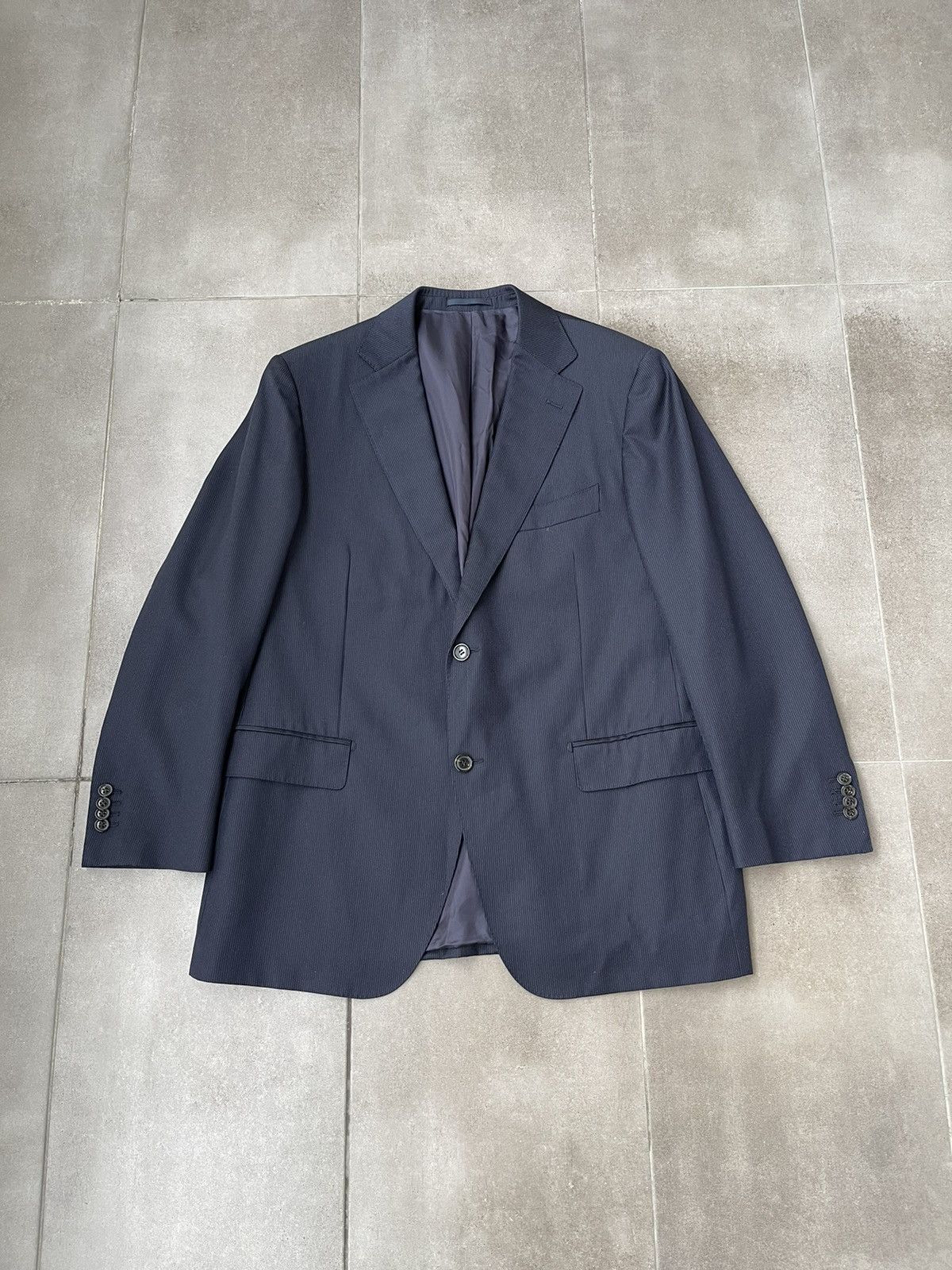 Suitsupply SS11 Suitsupply White Striped Navy Wool Casual Blazer Size 46S - 2 Thumbnail