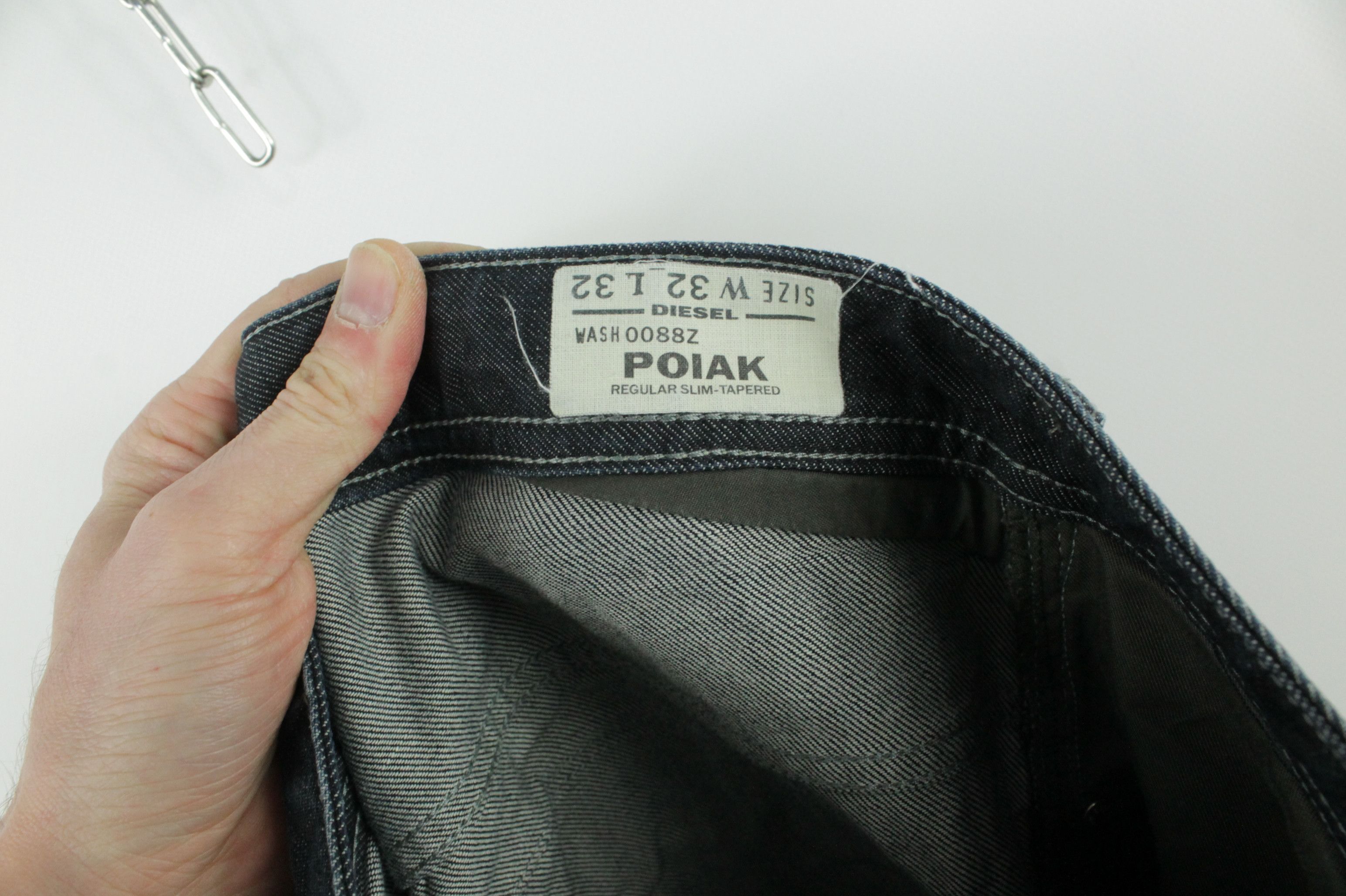 Diesel 00s Diesel Poiak Regular Slim-Tapered Indigo Denim Jeans Size US 32 / EU 48 - 7 Thumbnail