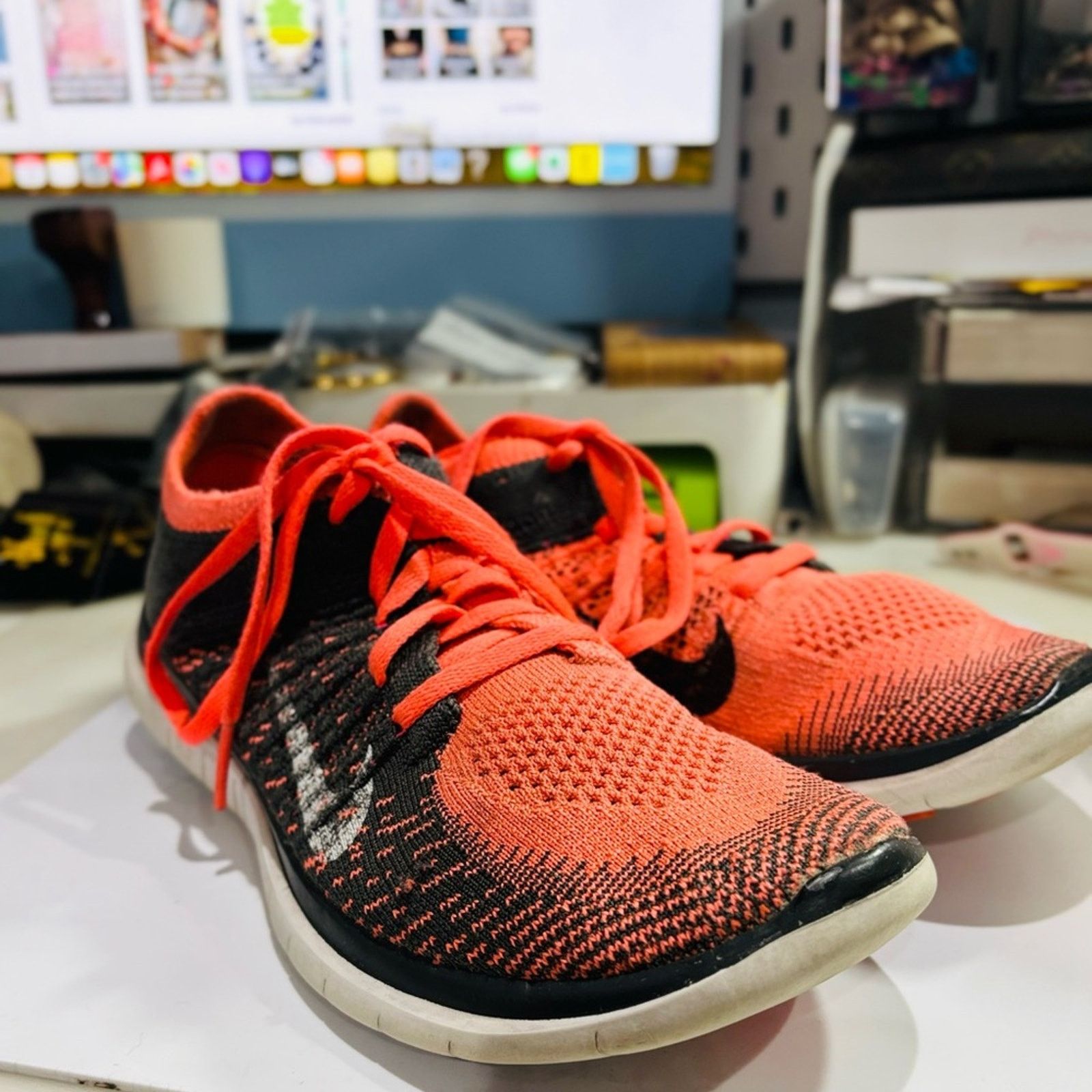 Nike NIKE Free 4.0 Flyknit Bright Mango Running Sneakers Sz 7.5 Size US 7.5 / IT 37.5 - 4 Thumbnail