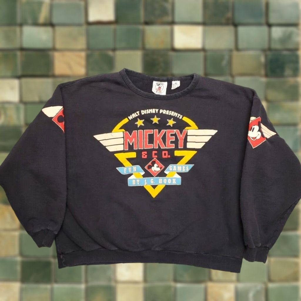 Disney VTG Disney Sweatshirt Women L Black Mickey Mouse 90s Fun Games Pullover Crewneck Size L / US 10 / IT 46 - 1 Thumbnail