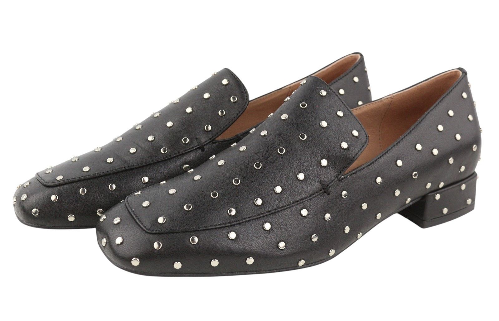 Other BIBI LOU LILIAN EU37 Black Leather Silver Studs Square 87559 Size US 6 / IT 36 - 4 Thumbnail