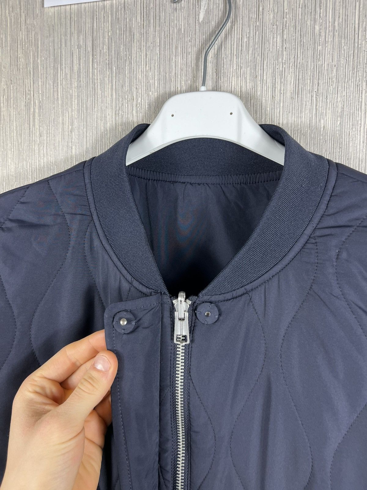 Cos COS reversible navy nylon long coat jacket double sided Size L / US 10 / IT 46 - 10 Thumbnail