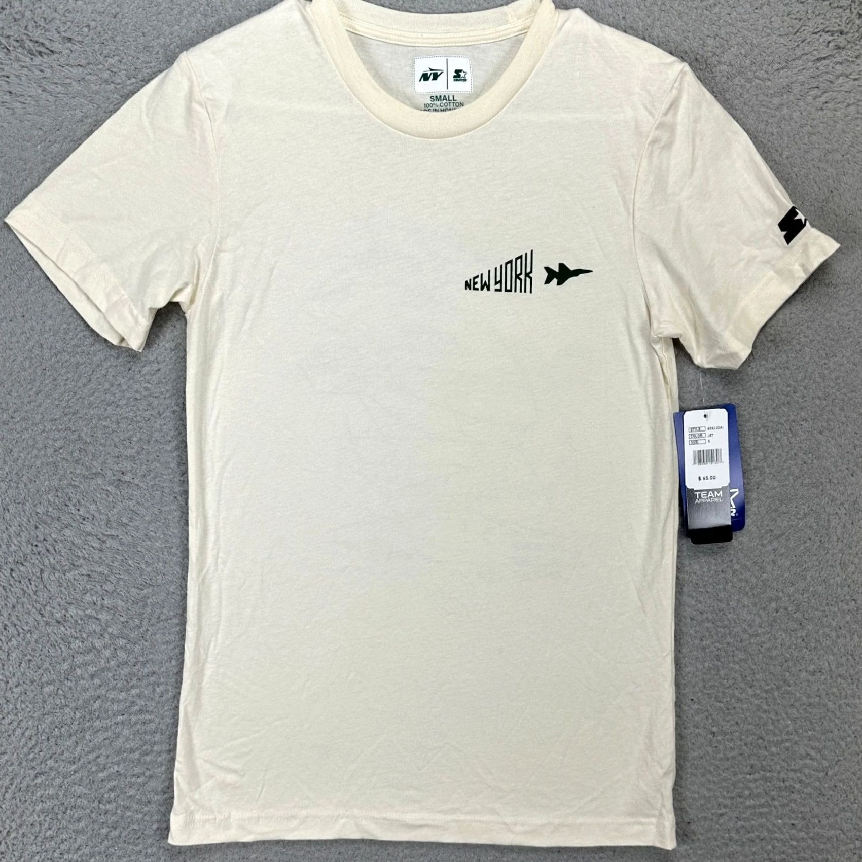 Vintage VINTAGE New York Jets Starter Men Retro T-Shirt Small Cream Short Sleeve Graphic Tee NEW Size US S / EU 44-46 / 1 - 3 Thumbnail