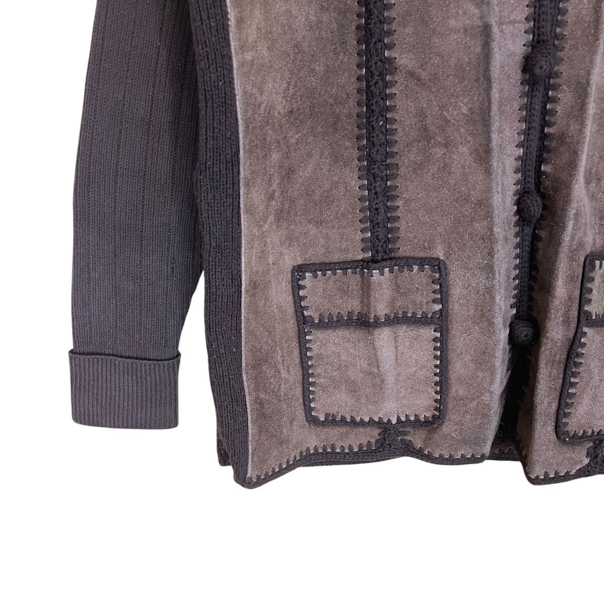 Genuine Leather × Vintage Vintage 70s Suede Leather Cardigan Jacket Size Medium Size US M / EU 48-50 / 2 - 6 Thumbnail