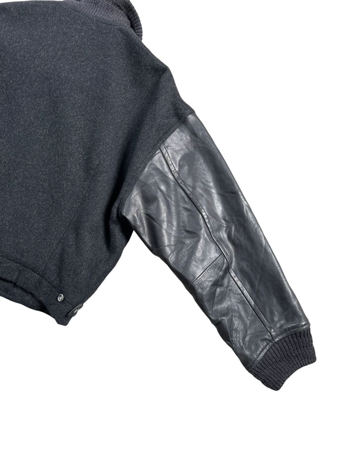 Japanese Brand × PPFM × Vintage 1990 Manic by PPFM Heavy Wool Leather Cropped Bomber Size US M / EU 48-50 / 2 - 6 Thumbnail