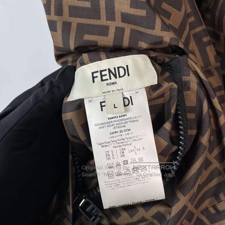 Fendi Fendi Reversible Cotton Jacket, Black-Brown Size L / US 10 / IT 46 - 5 Thumbnail