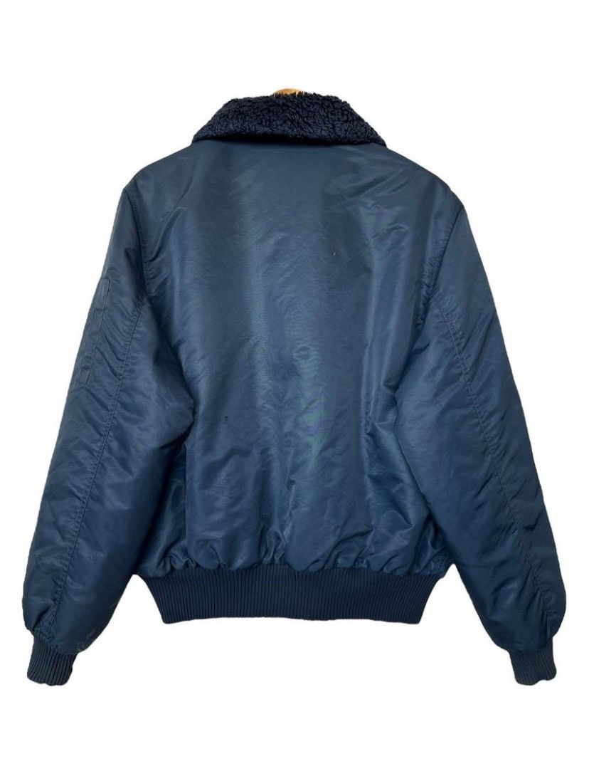 Vintage Vintage 80s Aviator Flight Zipper Navy Bomber Jacket Size US M / EU 48-50 / 2 - 3 Thumbnail