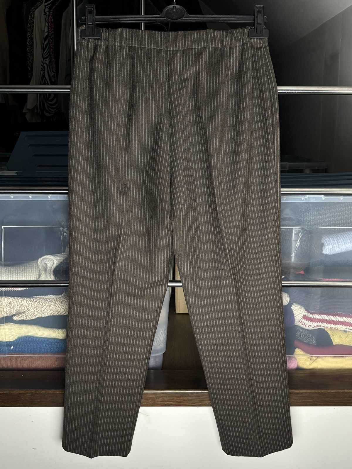 Marina Rinaldi Marina Rinaldi wool blend striped vintage luxury pants Size 34" / US 12 / IT 48 - 4 Thumbnail