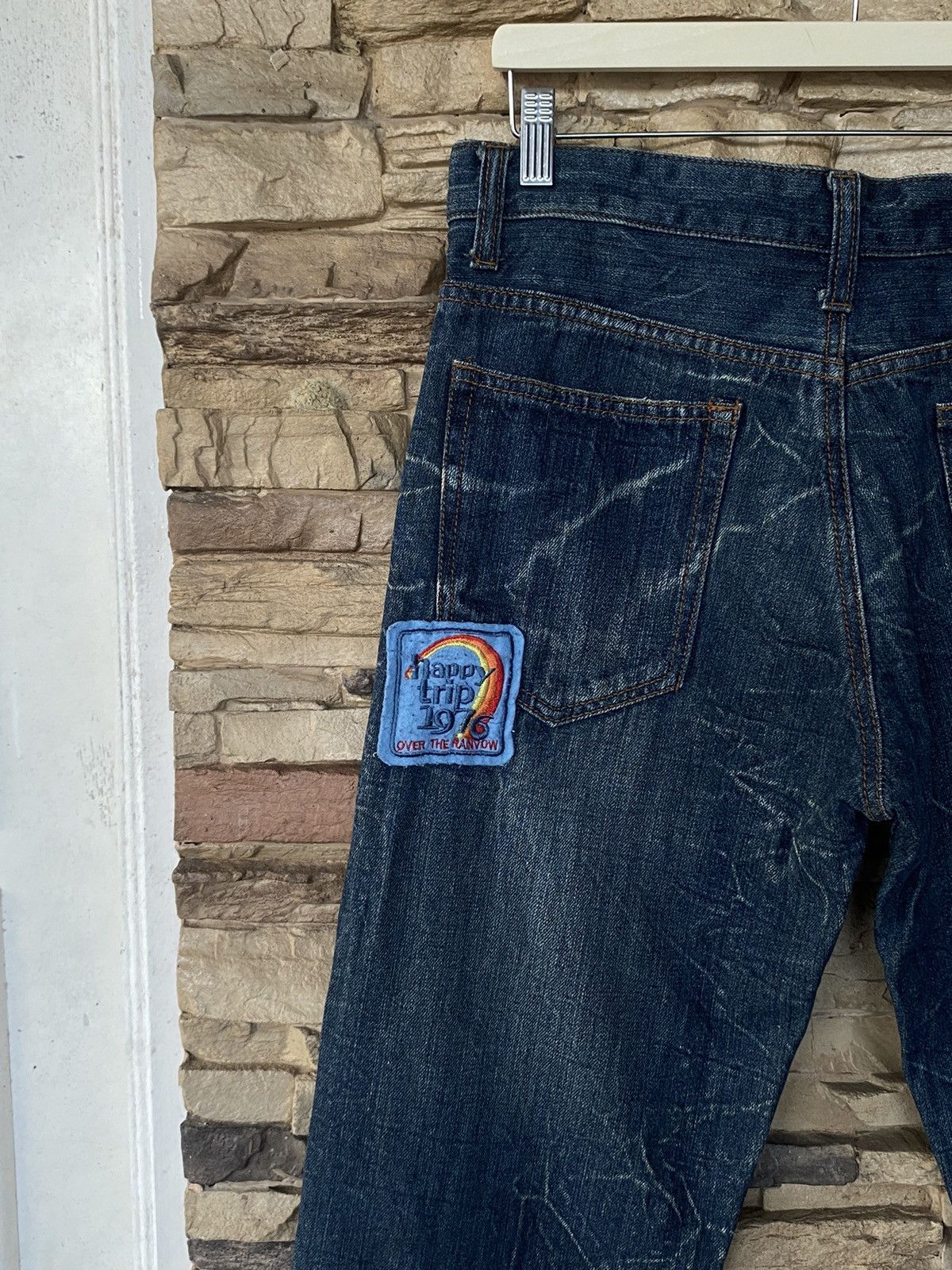 Japanese Brand Rare Flare Patchwork The Highest Hill Distressed Jeans Size US 33 - 14 Thumbnail