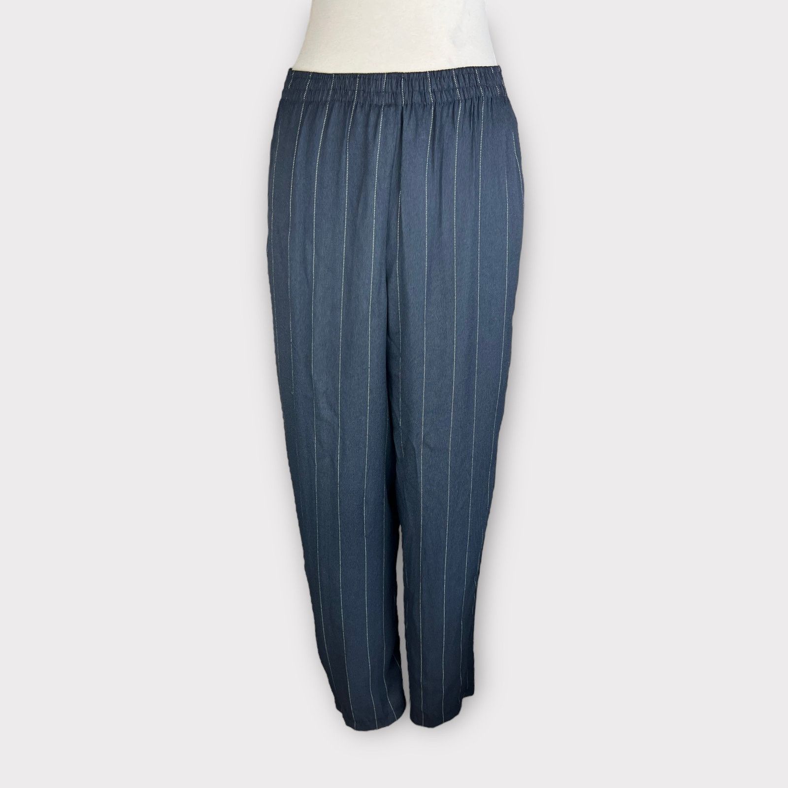 Vintage City Triangle | Vintage Y2K Stripe Wide Leg Pants | Size 7 Size 30" / US 8 / IT 44 - 2 Thumbnail