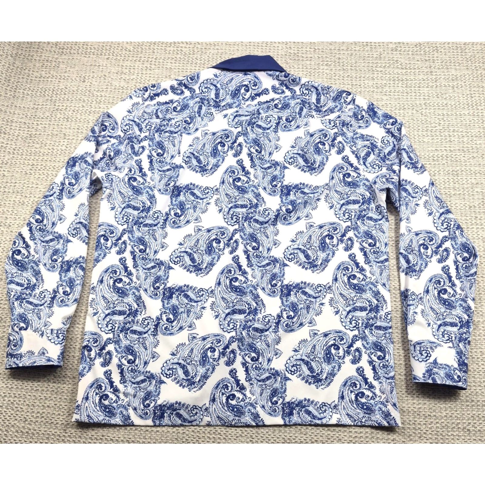Tallia Tallia Sport Shirt Mens Large Button-Up Paisley Long Sleeve Stretch Casual Size US L / EU 52-54 / 3 - 6 Thumbnail