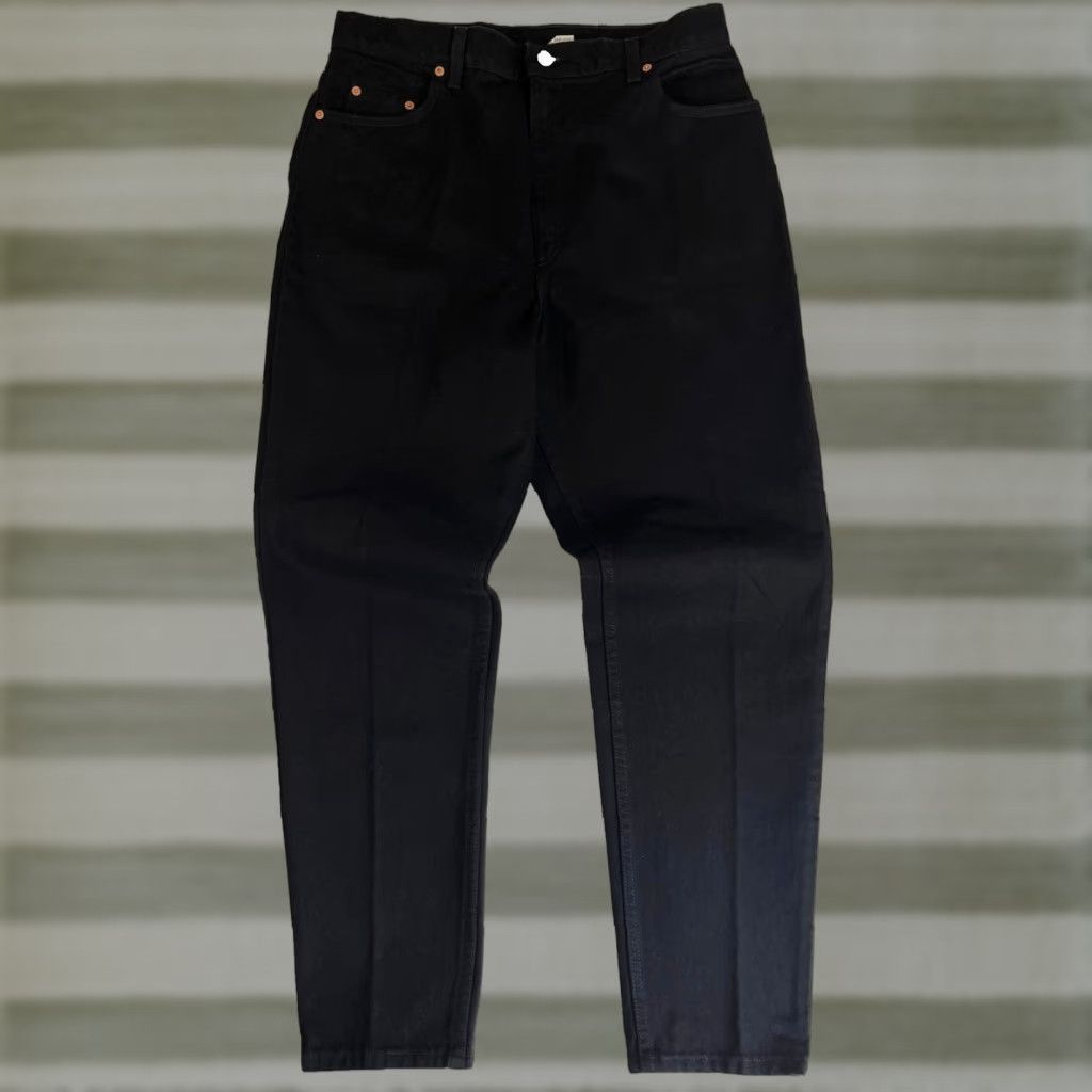 Levi's VINTAGE Levi's 551 Jeans Women’s Black 16 90s Relaxed Tapered Leg Denim 100% Cotton USA Mens Women Girls Size 38" / US 16 / IT 52 - 1 Thumbnail
