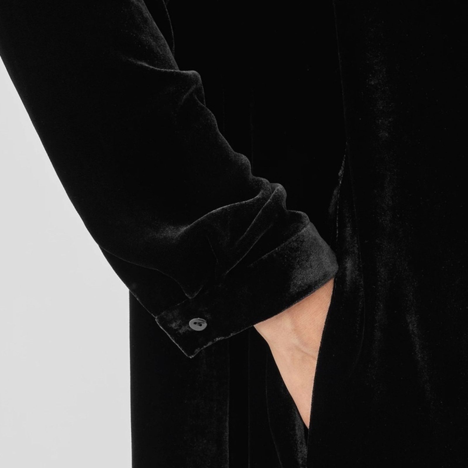 Eileen Fisher Eileen Fisher. Silk Blend Velvet Crew Neck Dress. Size L / US 10 / IT 46 - 11 Thumbnail