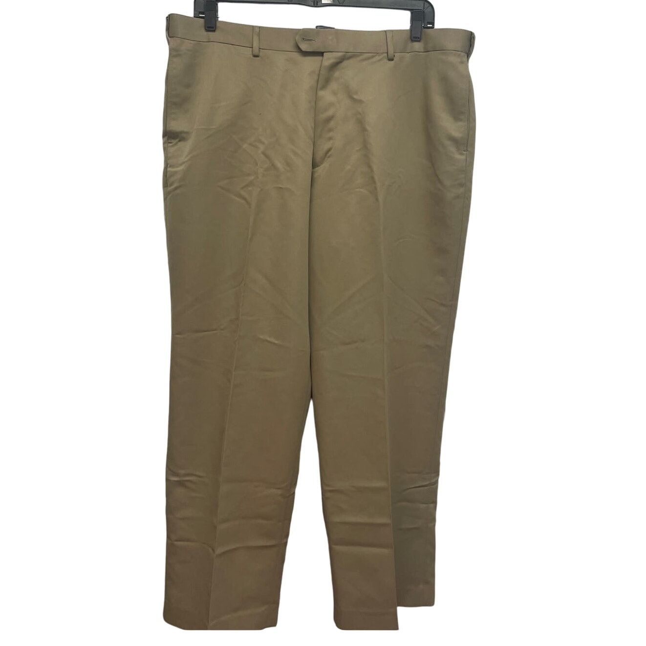 George George Mens 44 X 30 Khaki Polyester Flat Front Chino Pants Size US 44 / EU 60 - 1 Thumbnail