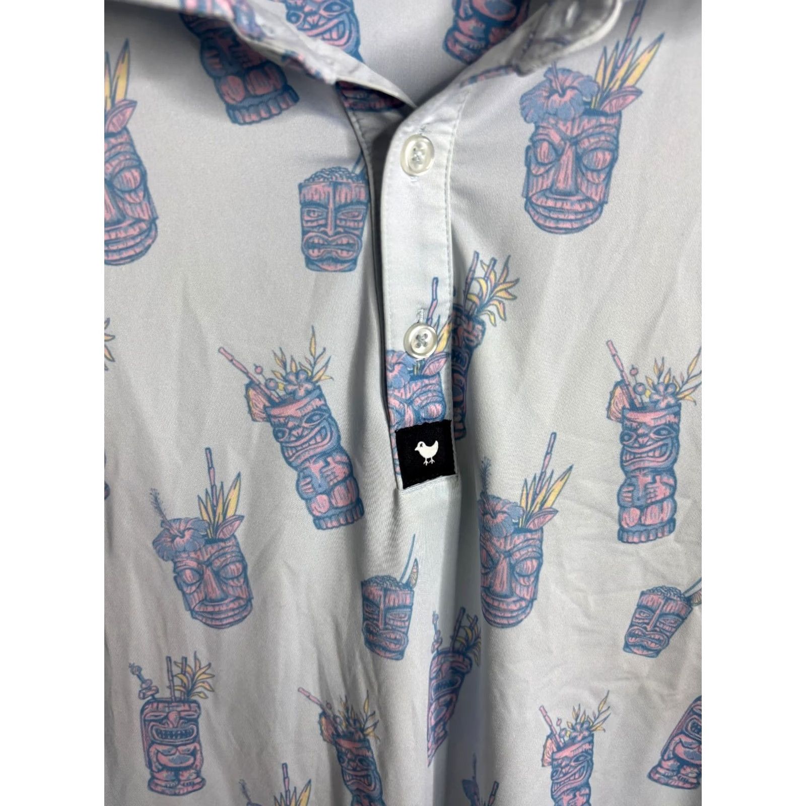 Vintage Bad Birdie Shirt Mens L Polo Lets Get Tiki Tropical Stretch Golf Casual Size US L / EU 52-54 / 3 - 3 Thumbnail