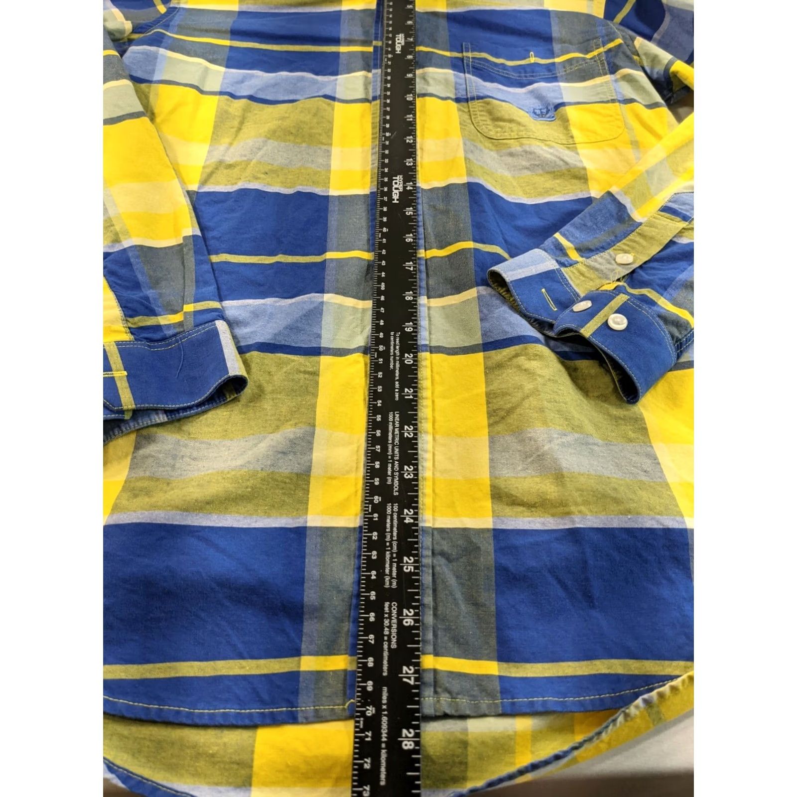 Vintage Panhandle Slim Rough Stock Shirt Mens M Button Up Long Sleeve Blue a d Gold EUC Size US M / EU 48-50 / 2 - 4 Thumbnail