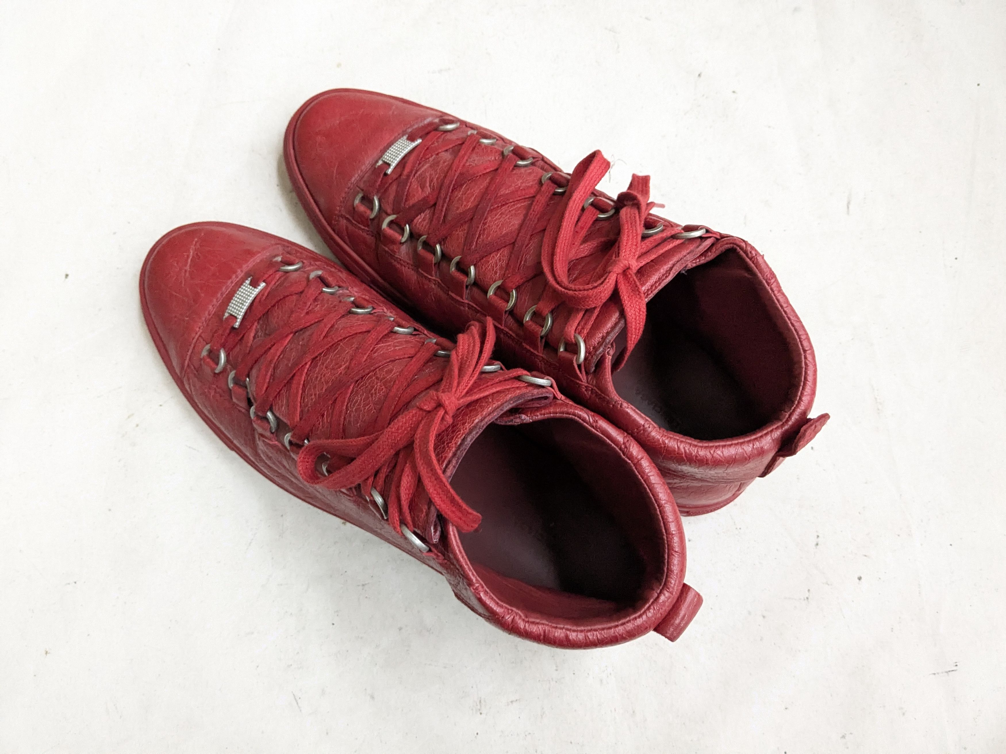Balenciaga Balenciaga Arena Red 11 Leather High Top Sneakers Size US 11 / EU 44 - 10 Thumbnail