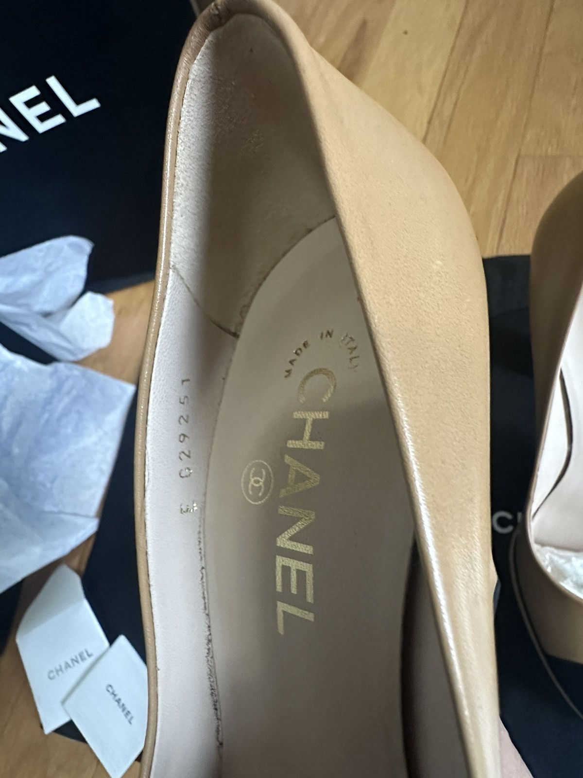 Chanel Chanel CC Platform Pumps - Beige/Black Size US 9 / IT 39 - 10 Thumbnail
