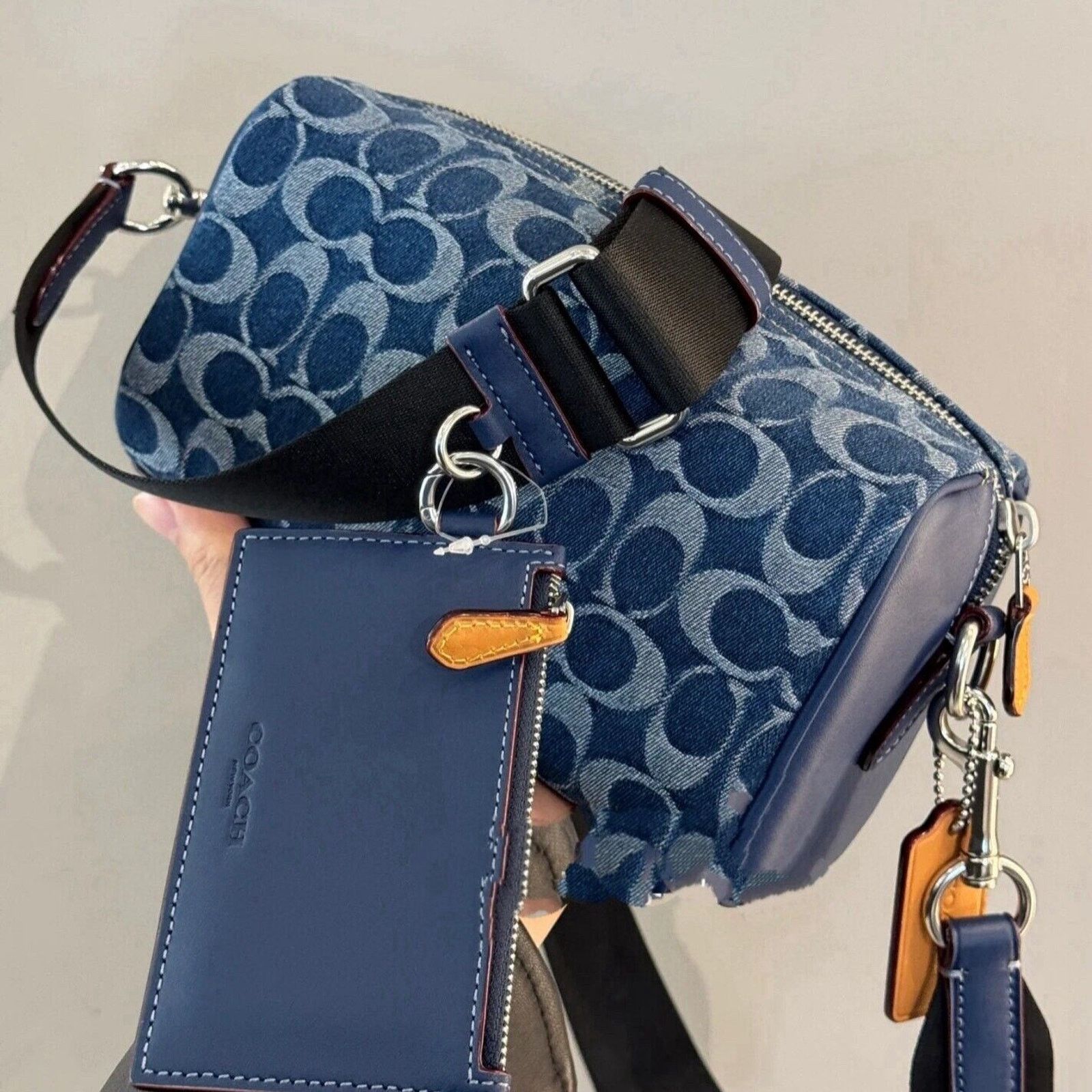 Coach NEW Coach Axel Crossbody In Signature Denim Size ONE SIZE - 5 Thumbnail