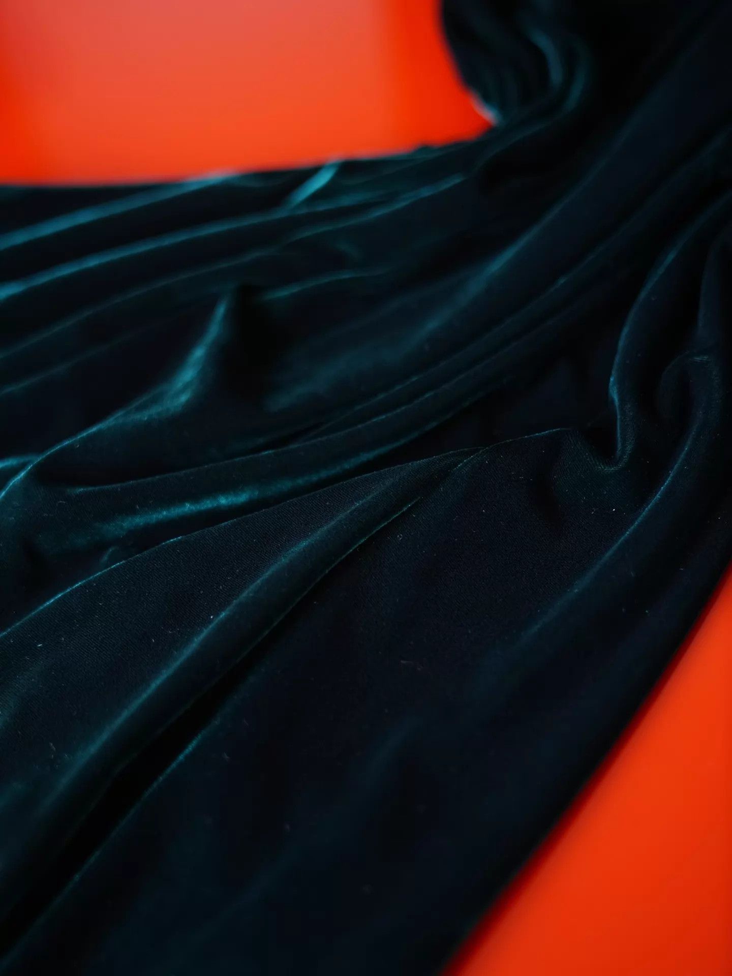 Other Vintage US Dark Green Velvet Cami High Slit Dress S/M Size S / US 4 / IT 40 - 3 Thumbnail