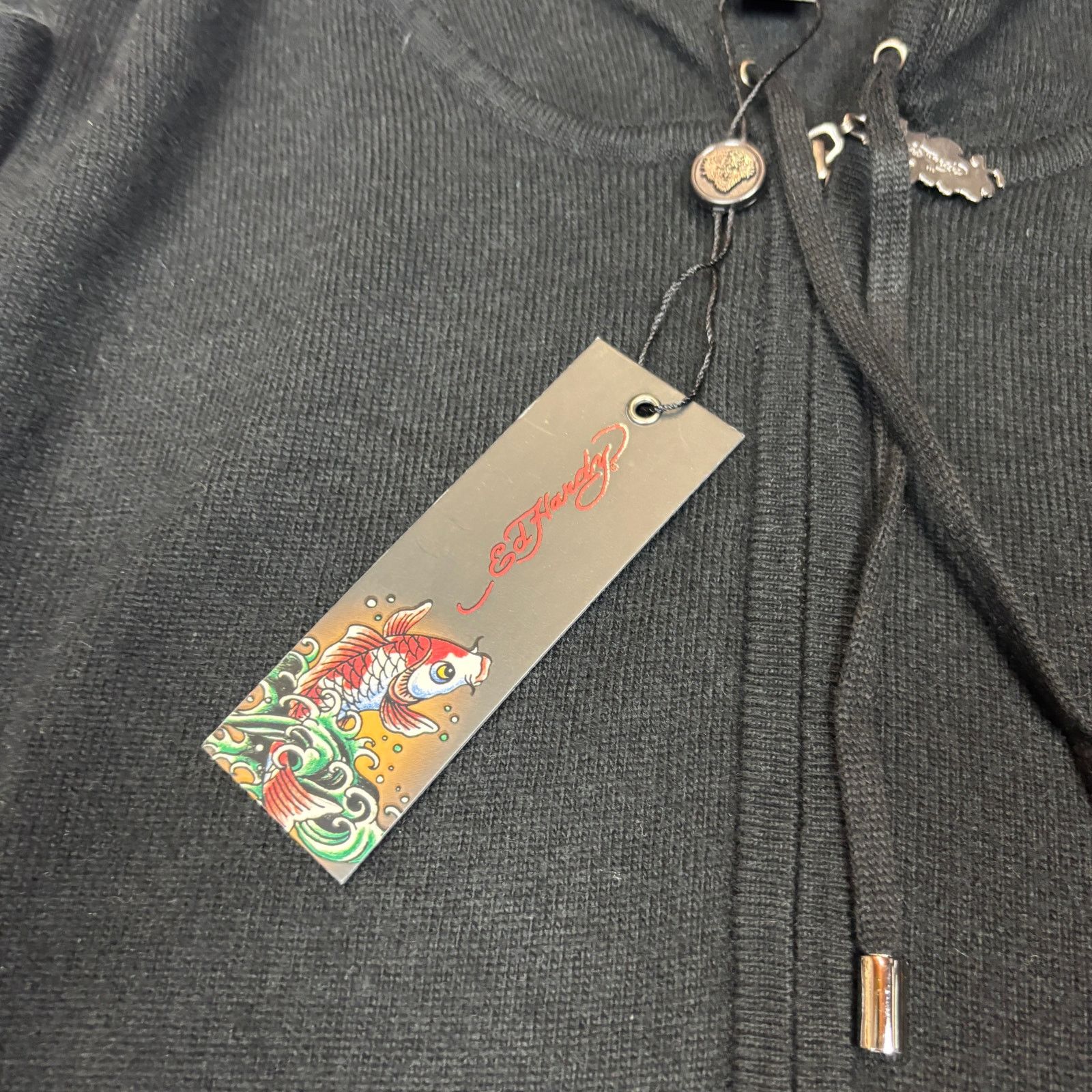 Ed Hardy NWT Ed Hardy Full Zip Lambswool Angora Sweater Hoodie XL Size US XL / EU 56 / 4 - 6 Thumbnail