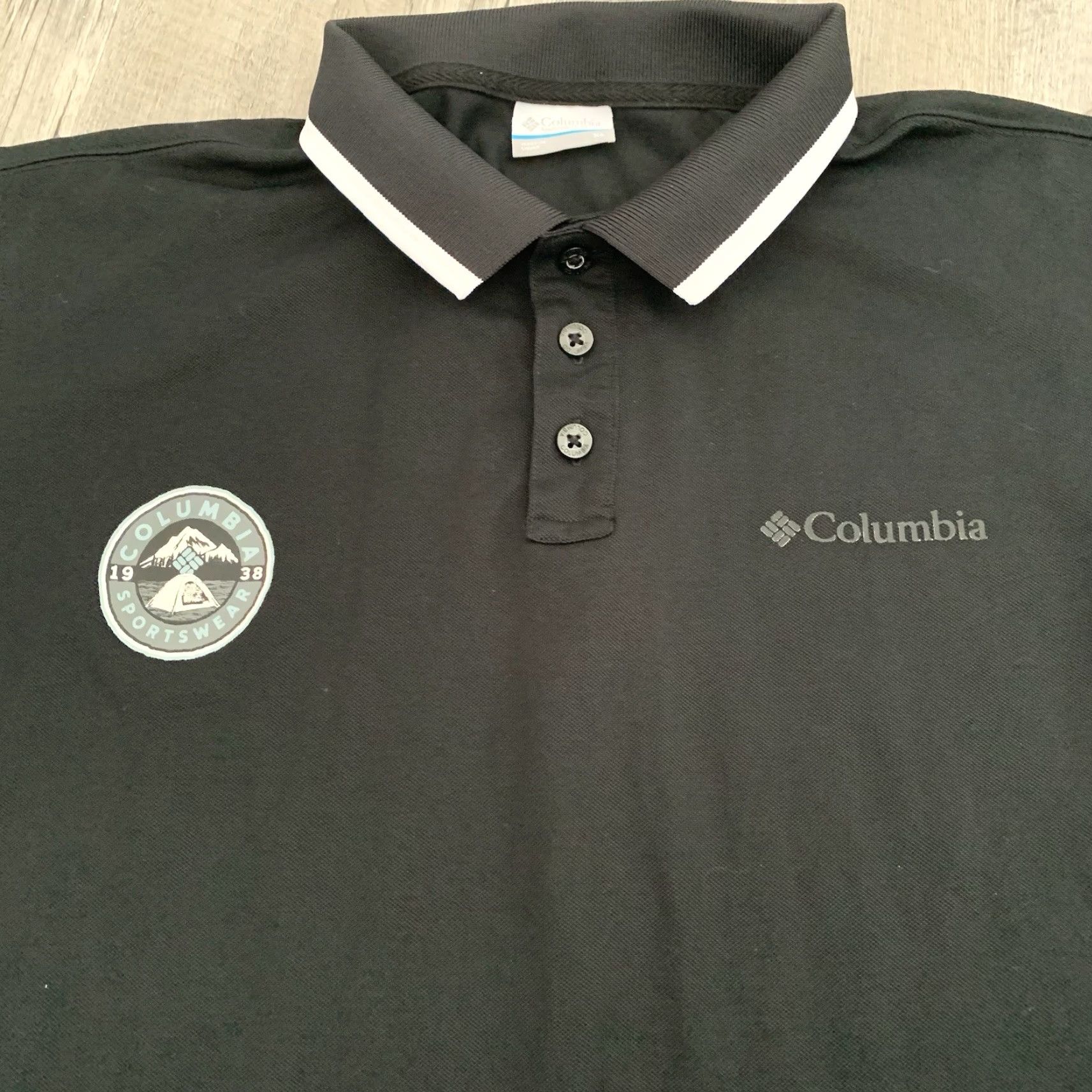Vintage Columbia Polo Shirt Mens XL Black Ringer Short Sleeve Omni-Wick Logo Shirt Size US XL / EU 56 / 4 - 3 Thumbnail