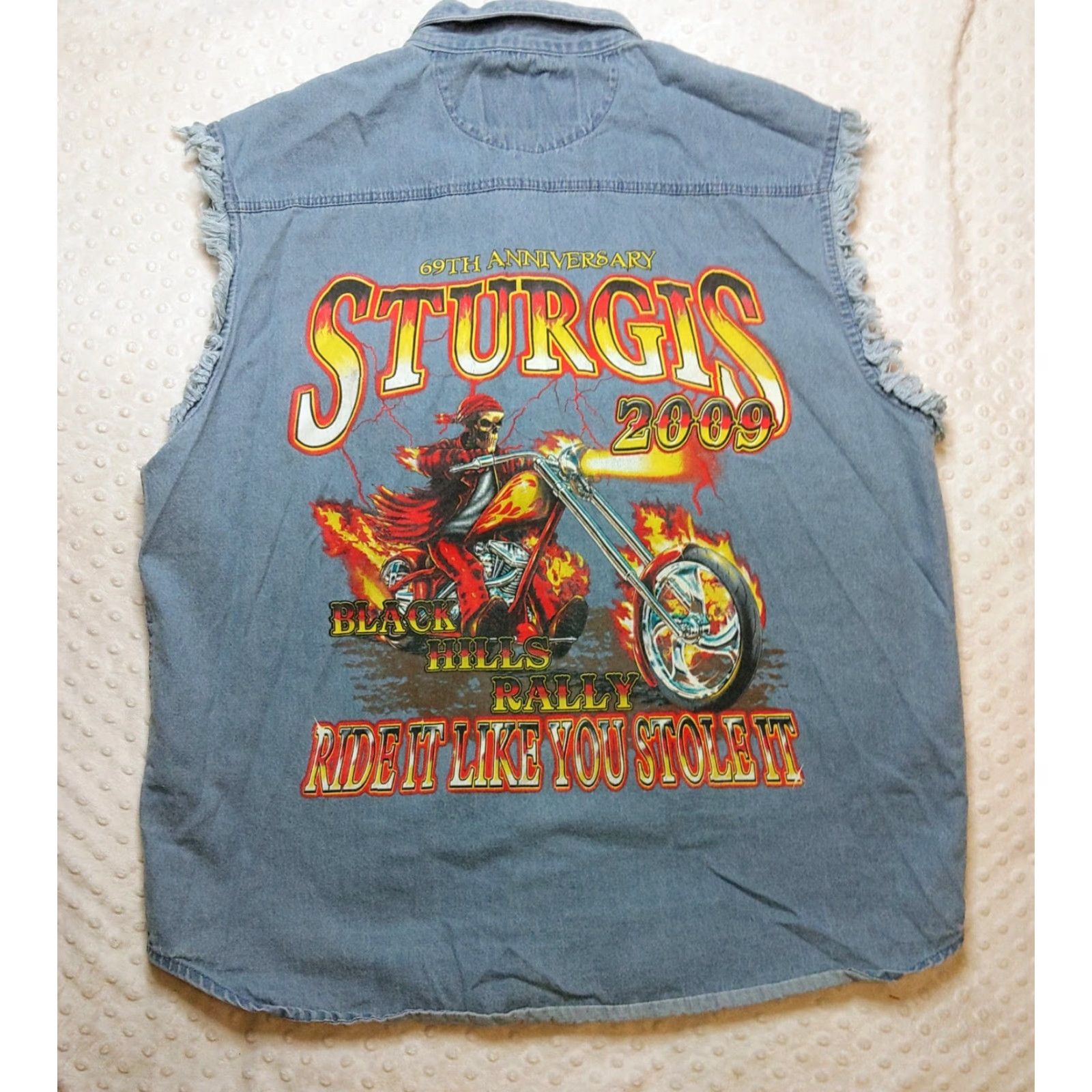 Denime Vintage Biker Vest Denim vest Blue 2009 Large Mens Shirt Jacket? Size US L / EU 52-54 / 3 - 2 Thumbnail