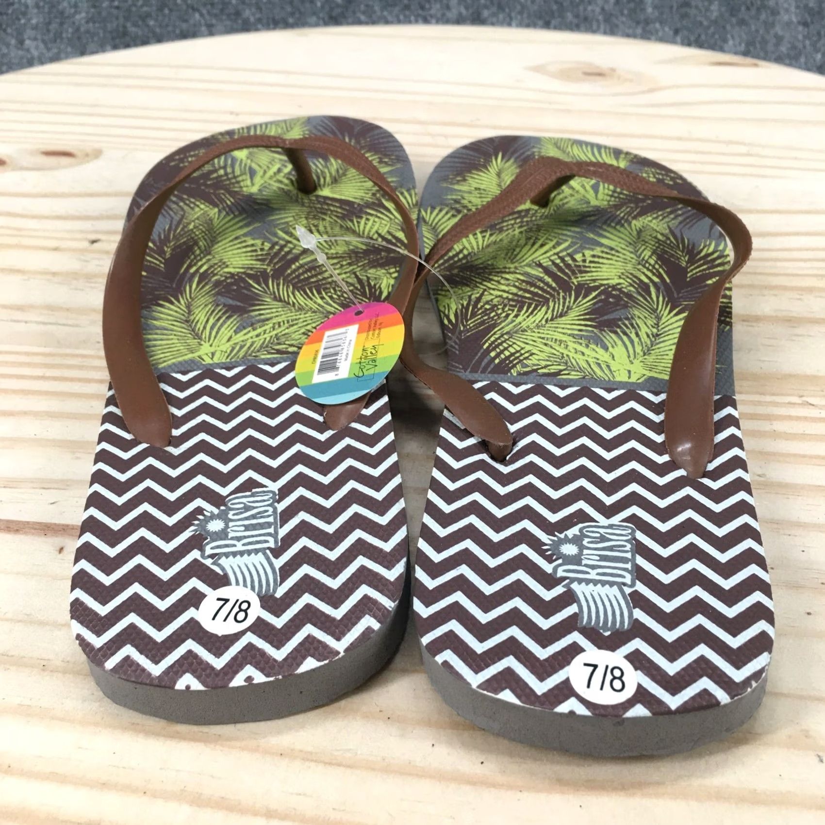 Vintage Brisa Sandals Mens 7 Flip Flops Slip On Brown Beach Casual Comfort NEW Shirt? Size ONE SIZE - 6 Thumbnail