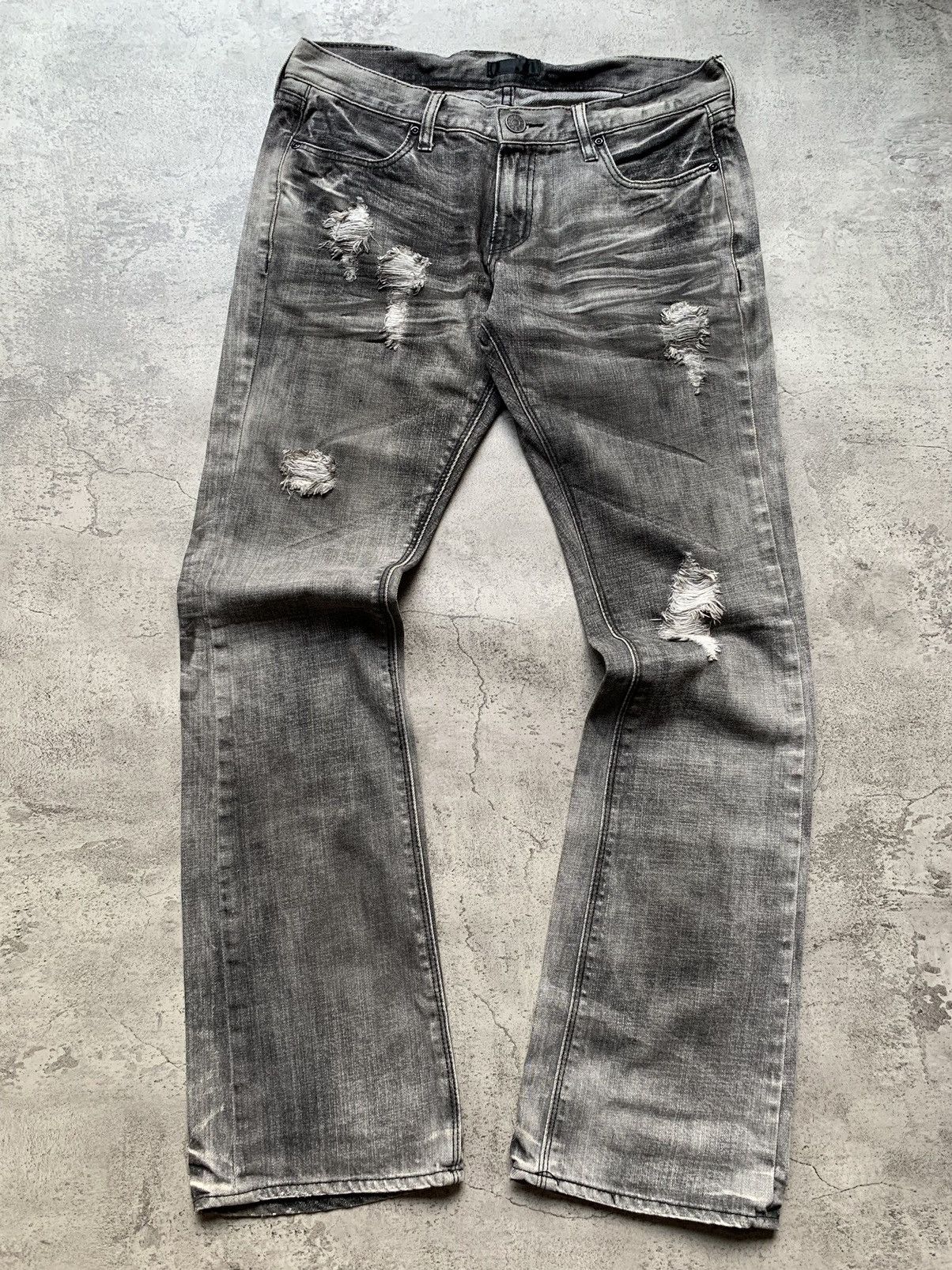 image of Le Grande Bleu L G B x Tornado Mart Black Baccara Micro Flare Jeans in Washed Gray, Men's (Size 33)