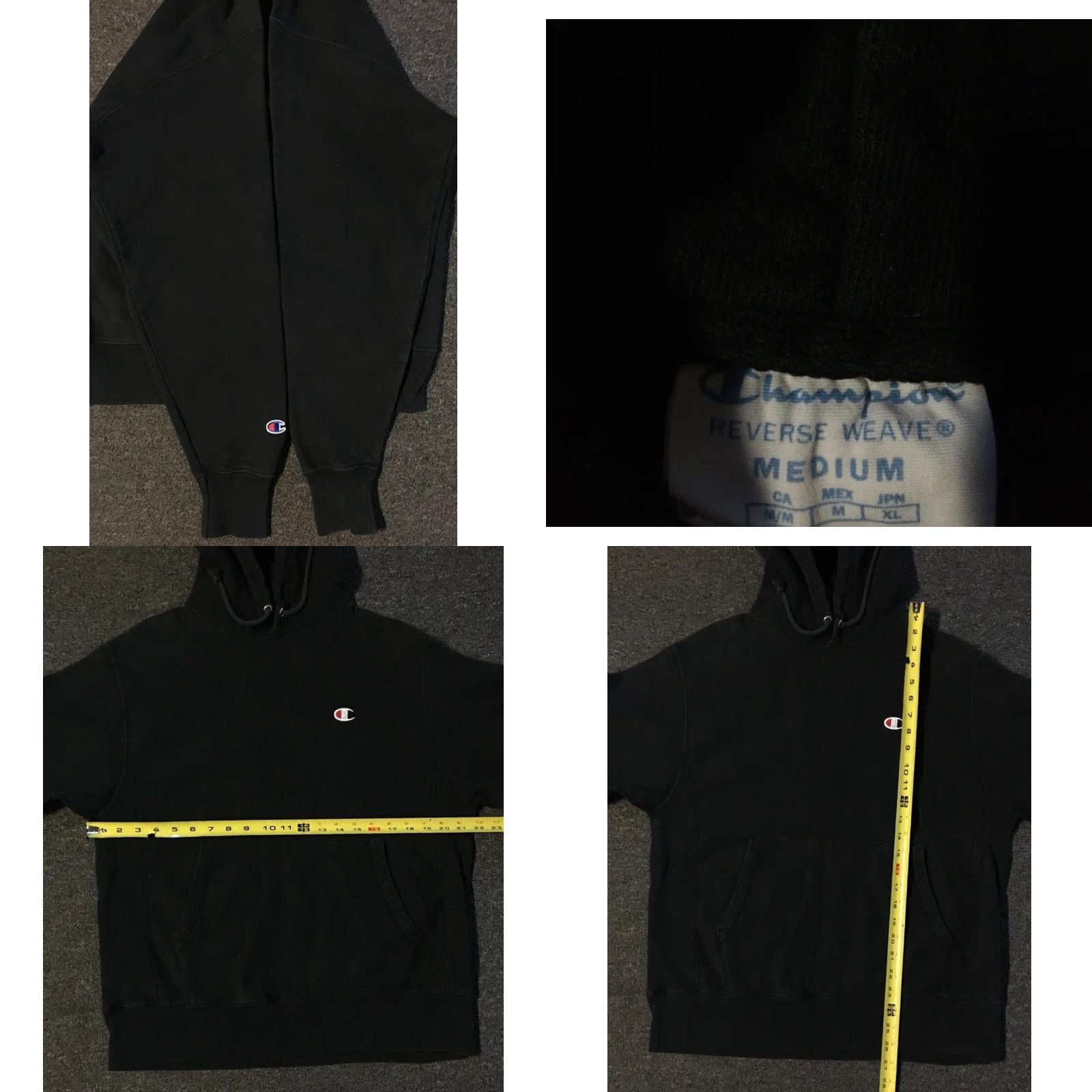 Champion VINTAGE Champion Reverse Weave Faded Hoodie M Black Men Regular Sweatshirt Pullover Grunge 90s School Surf Skate Reversible Thrashed Size US M / EU 48-50 / 2 - 8 Thumbnail