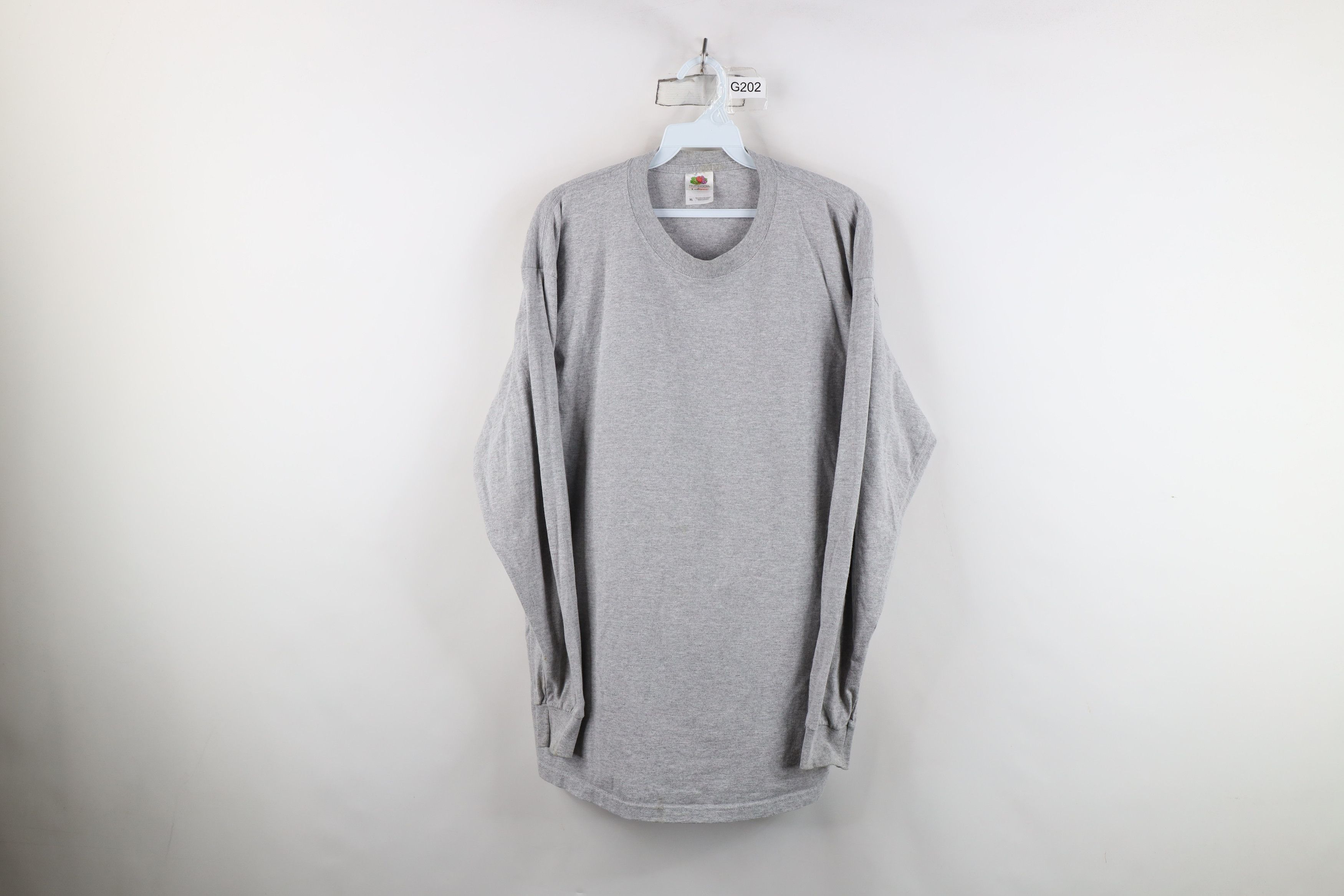 Vintage Vintage 90s Y2K Streetwear Long Sleeve T-Shirt Heather Gray Size US XL / EU 56 / 4 - 1 Thumbnail