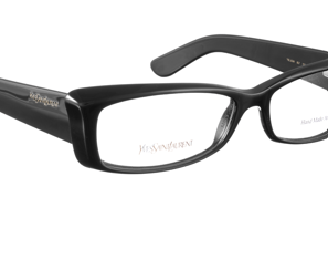 Yves Saint Laurent Yves Saint Laurent 00s Cat Eye Black Glasses with Gold Logo Size ONE SIZE - 4 Thumbnail