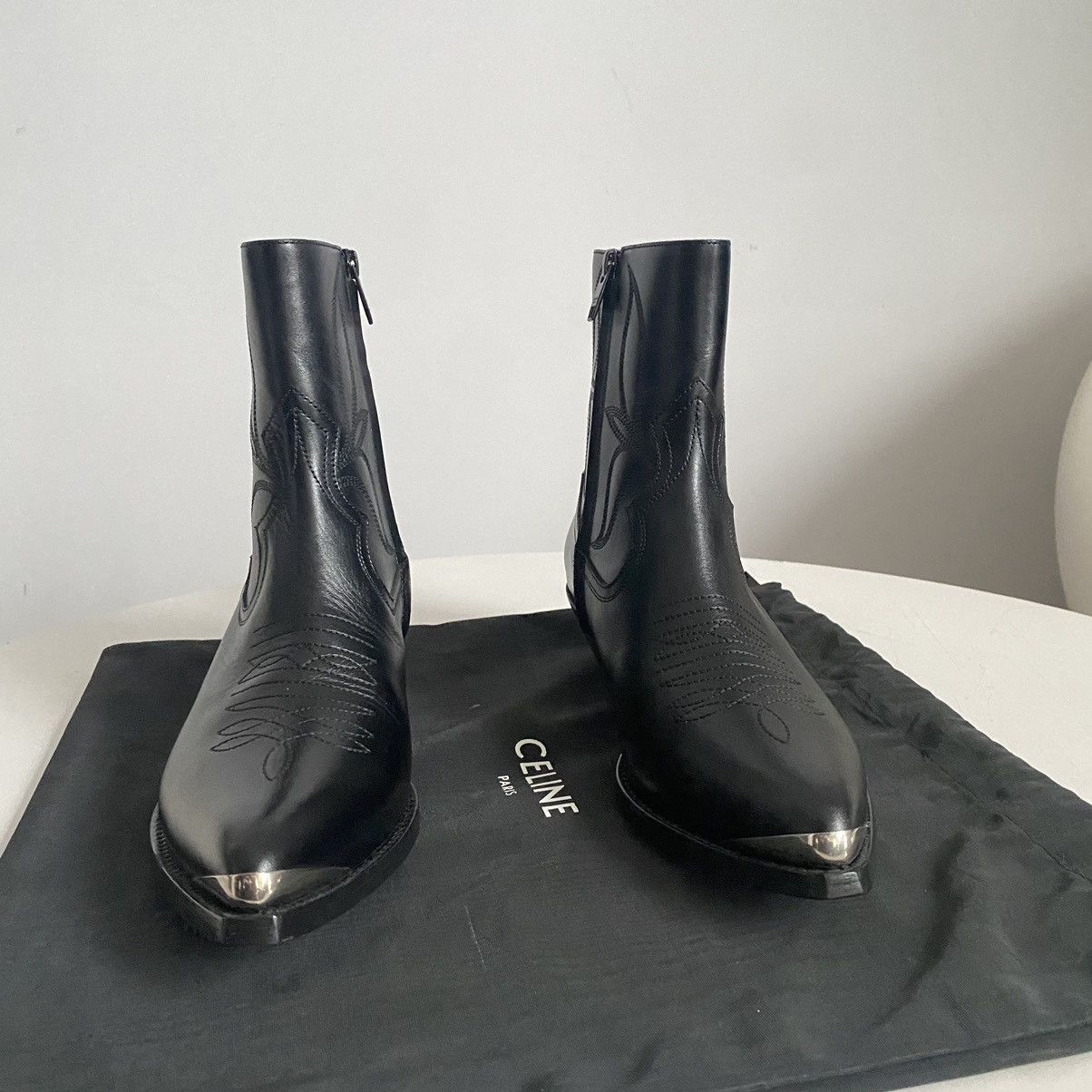 Celine SS24 CELINE LEON ZIPPED BOOT WITH METAL TOE By Hedi Slimane Size US 7 / EU 40 - 6 Thumbnail