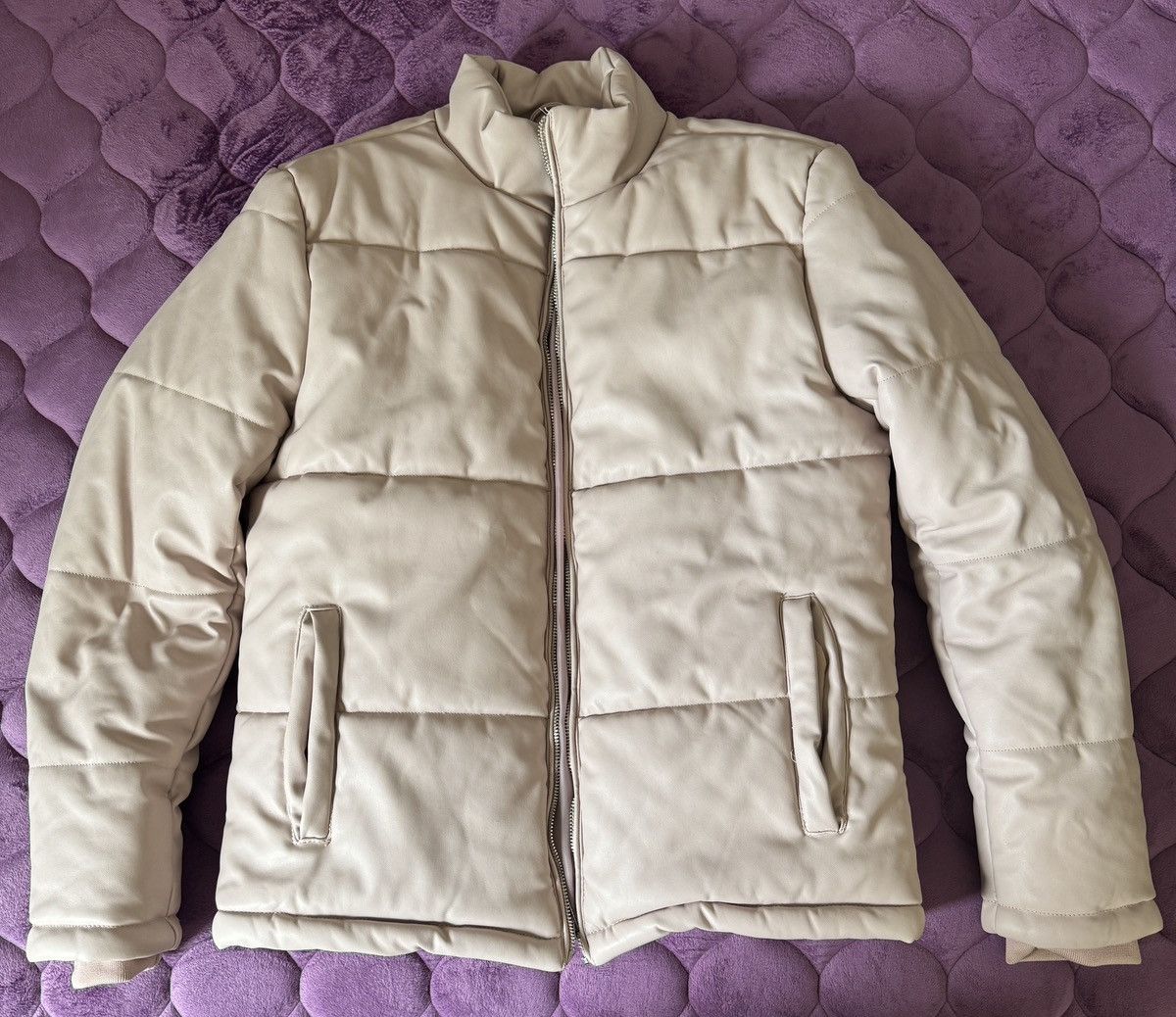 Boohoo Faux Leather Puffer Jacket Size US L / EU 52-54 / 3 - 1 Thumbnail