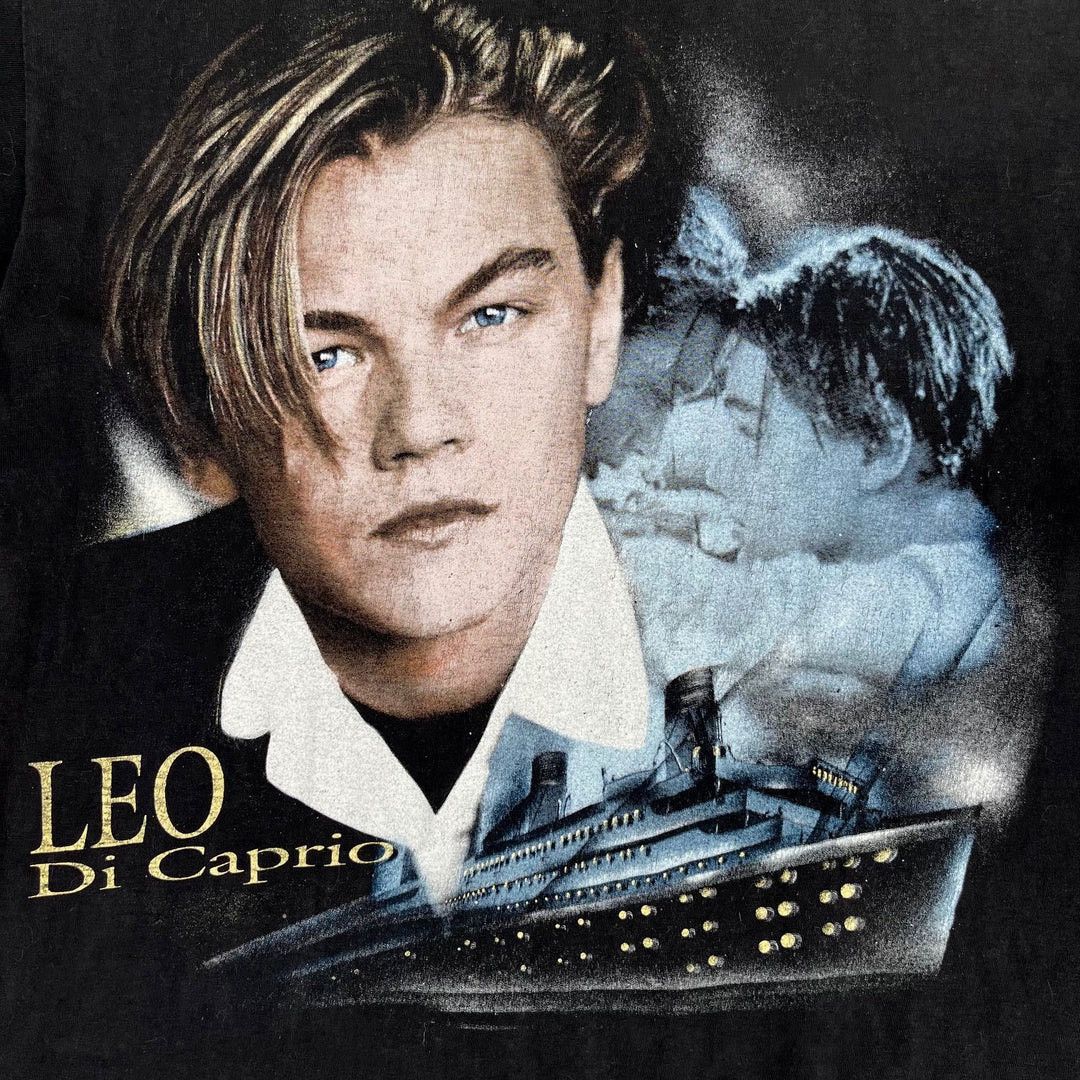 Vintage Leonardo DiCaprio 1990 90s Vintage Titanic Movie T-Shirt Size US L / EU 52-54 / 3 - 3 Thumbnail