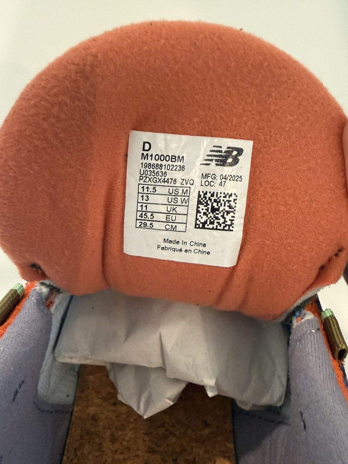 New Balance × Salehe Bembury Salehe Bembury X New Balance 1000 Fog Be The Cloud M1000BM Size US 11.5 / EU 44-45 - 11 Thumbnail