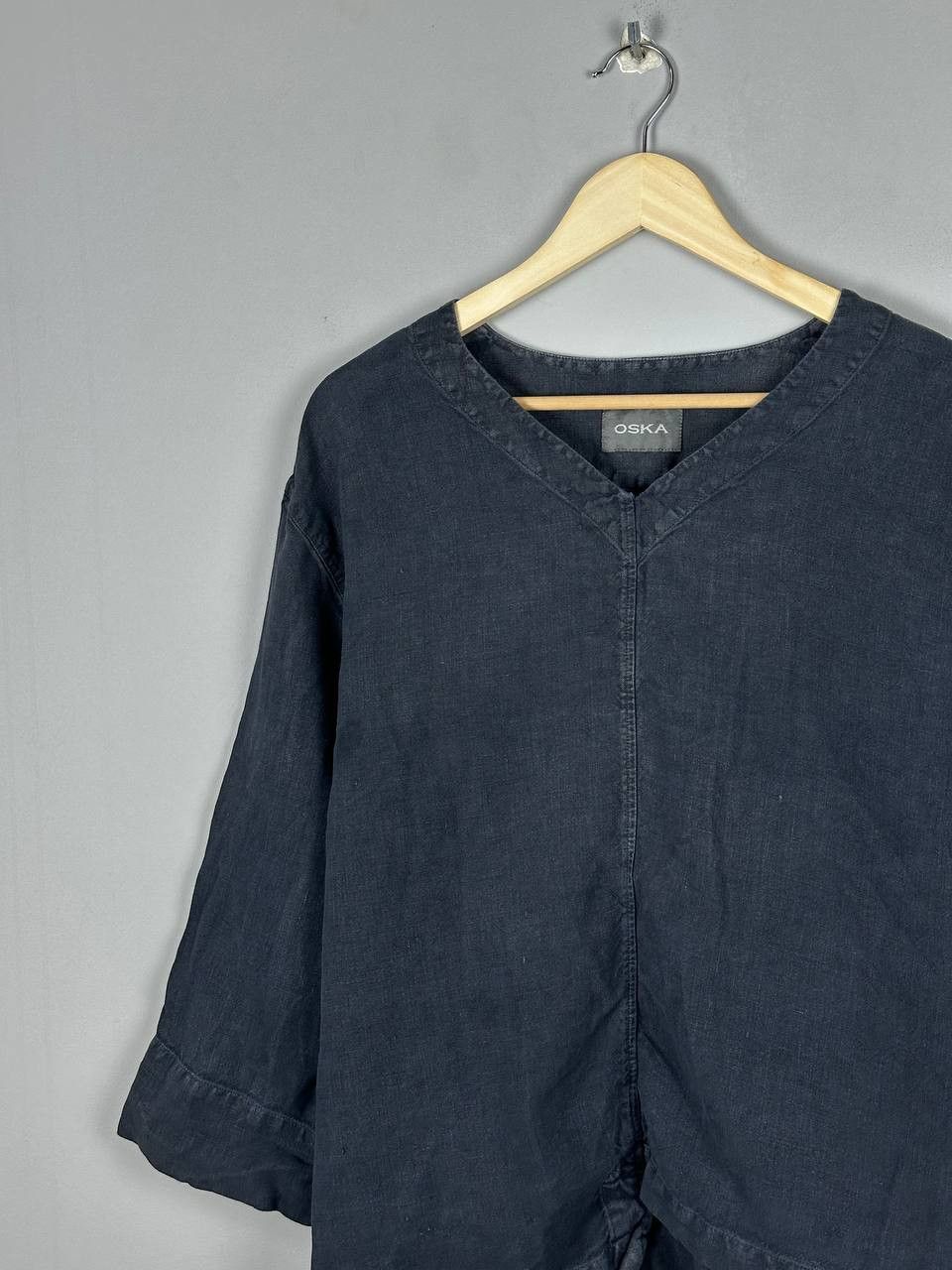OSKA Oska Linen Garment Dyed Asymmetric Blouse Size S / US 4 / IT 40 - 3 Thumbnail