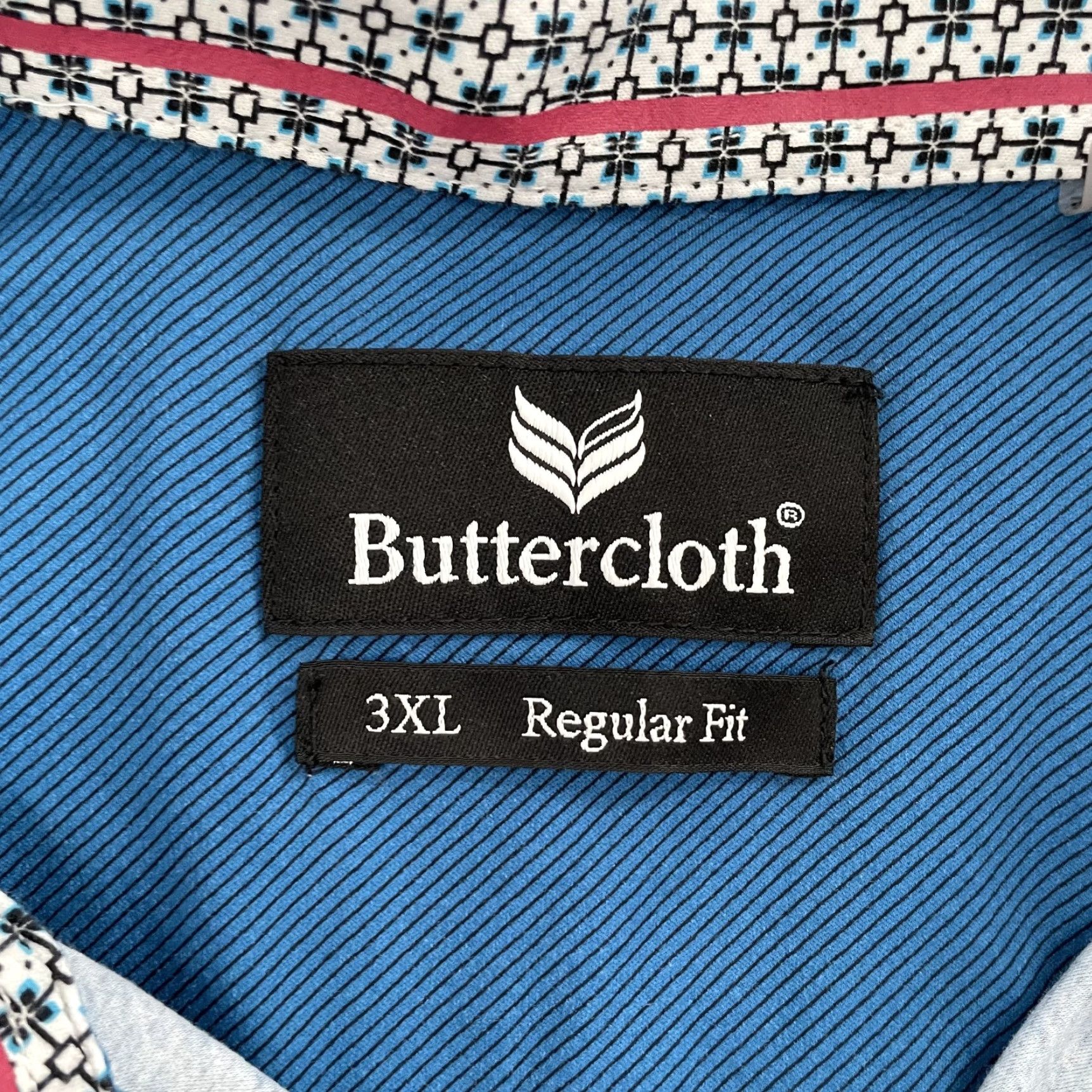 Buttero VINTAGE Butter Cloth Shirt Men Long Sleeve Button-Up Casual 3XL Blue Cotton Size US XXL / EU 58 / 5 - 7 Thumbnail