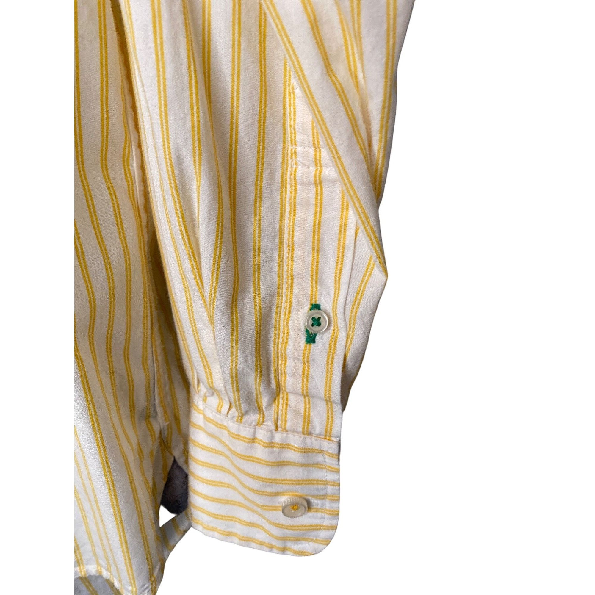 Tommy Hilfiger TOMMY HILFIGER MEN'S YELLOW PINSTRIPE BUTTON DOWN CUSTOM FIT Size US L / EU 52-54 / 3 - 5 Thumbnail